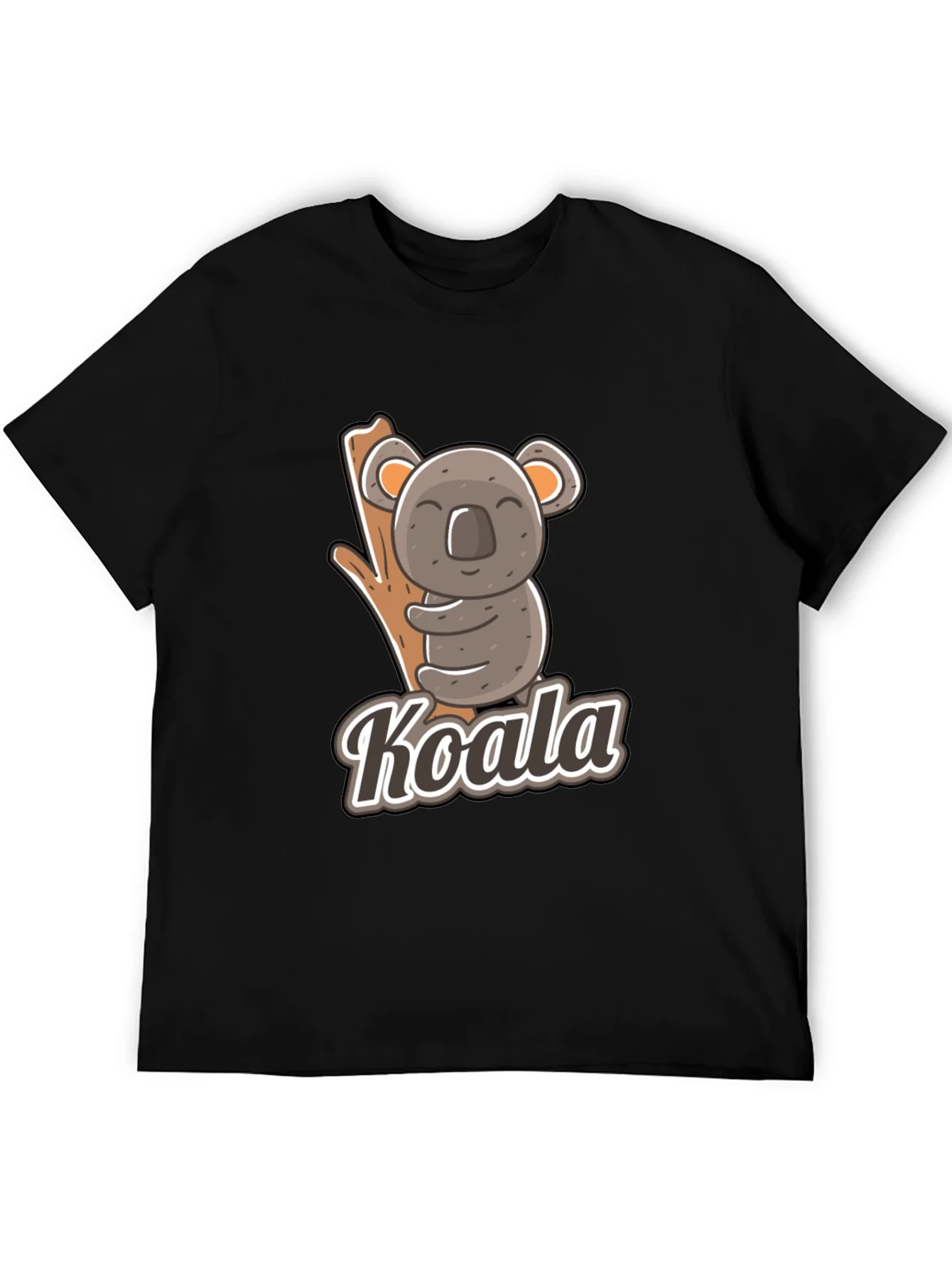 Camiseta Negra con Dise?o de Koala Divertido