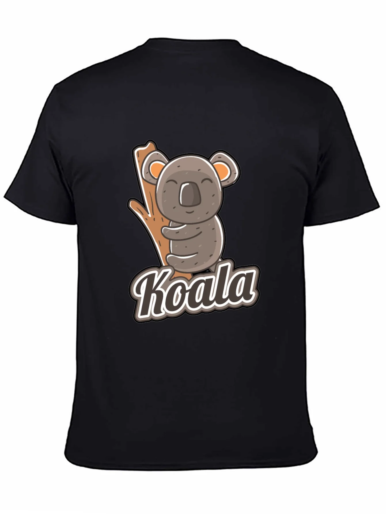 Camiseta Negra con Dise?o de Koala Divertido