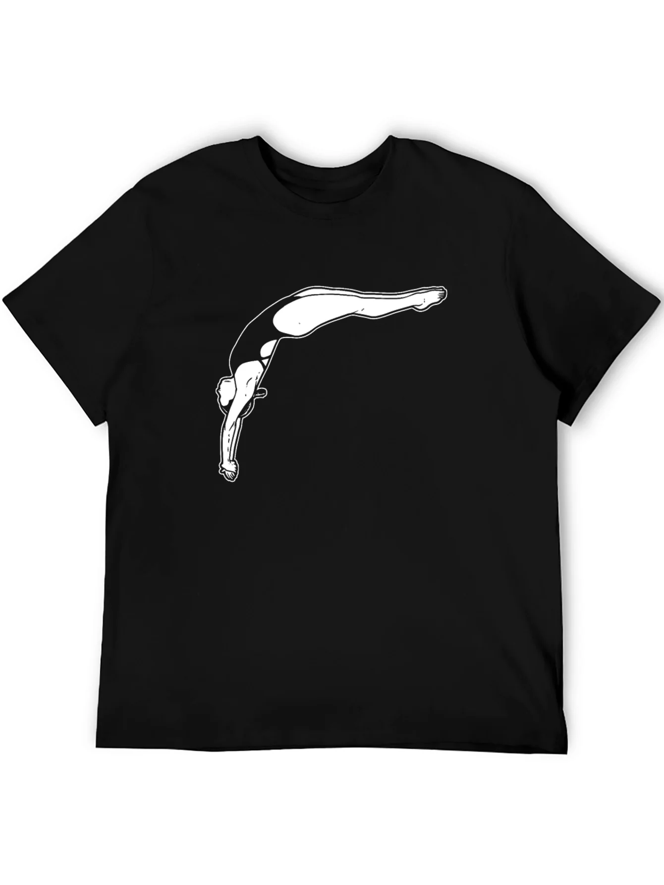 Camiseta Negra con Dise?o de Clavado Art¨ªstico