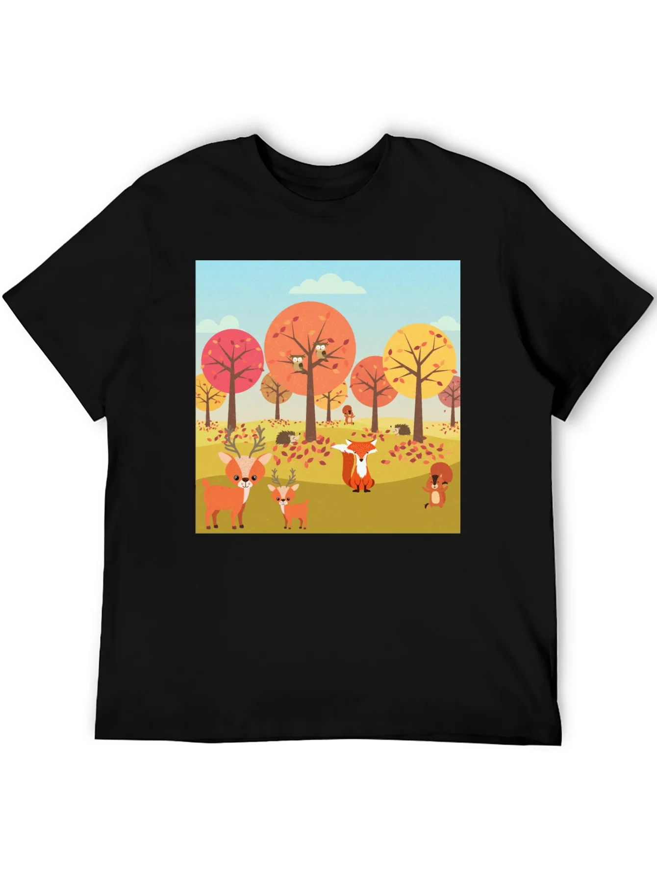 Rebbecca Autumn Forest Animals Graphic T-Shirt