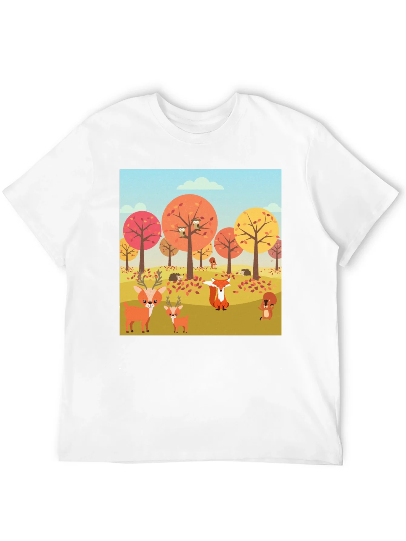 Rebbecca Autumn Forest Animals Graphic T-Shirt