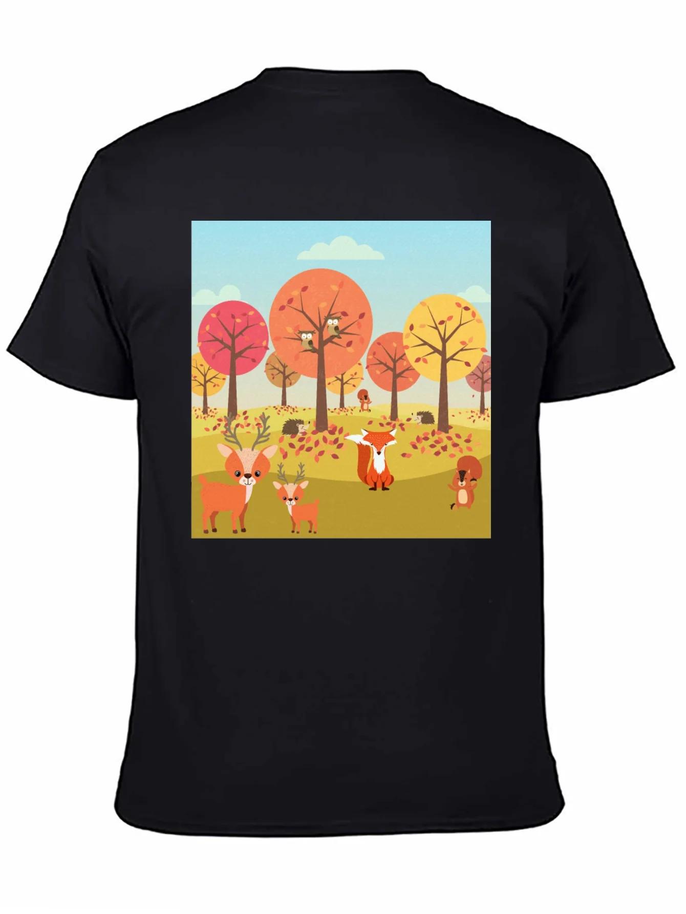 Rebbecca Autumn Forest Animals Graphic T-Shirt