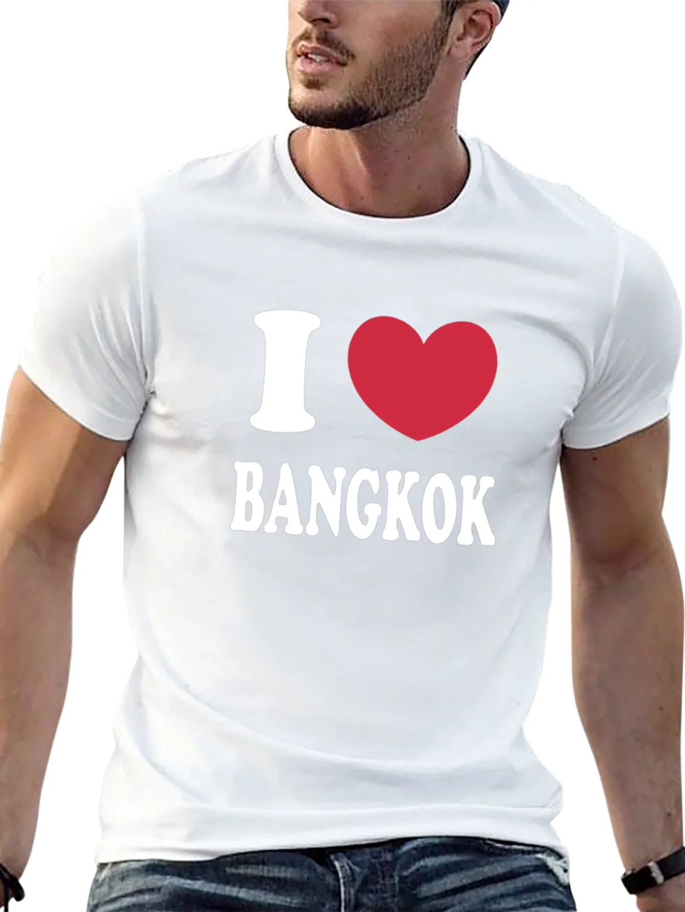 Camiseta Negra I Love Bangkok Hombre Casual