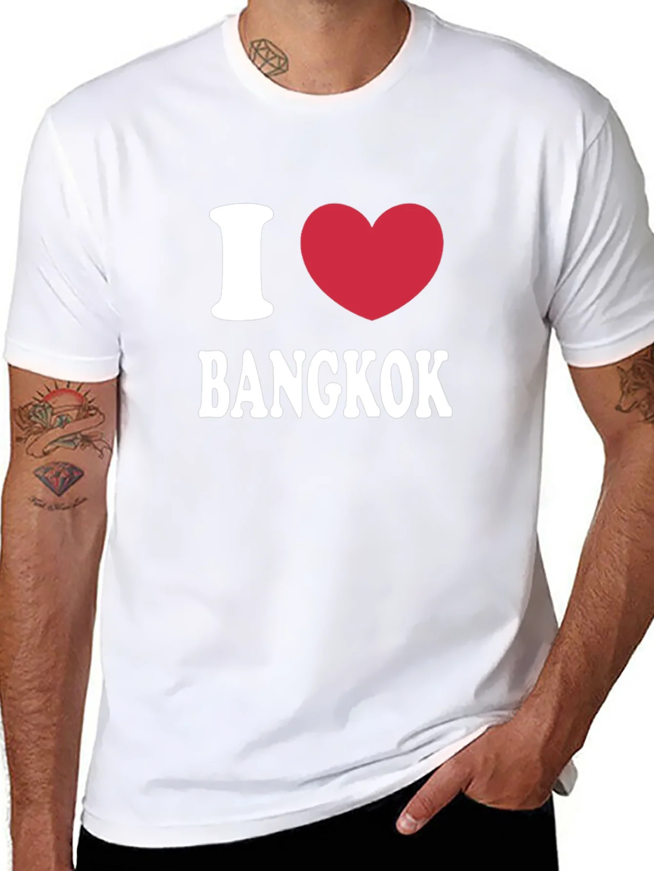 Camiseta Negra I Love Bangkok Hombre Casual
