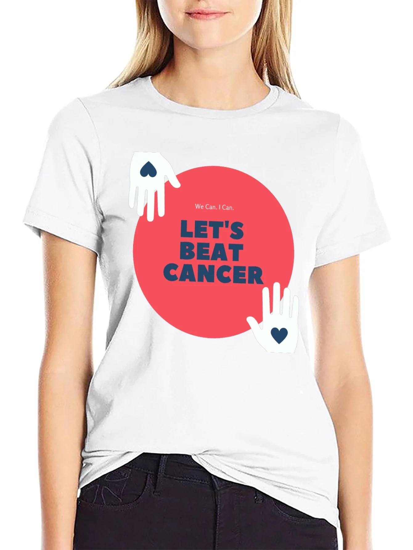 Camiseta Negra Lets Beat Cancer