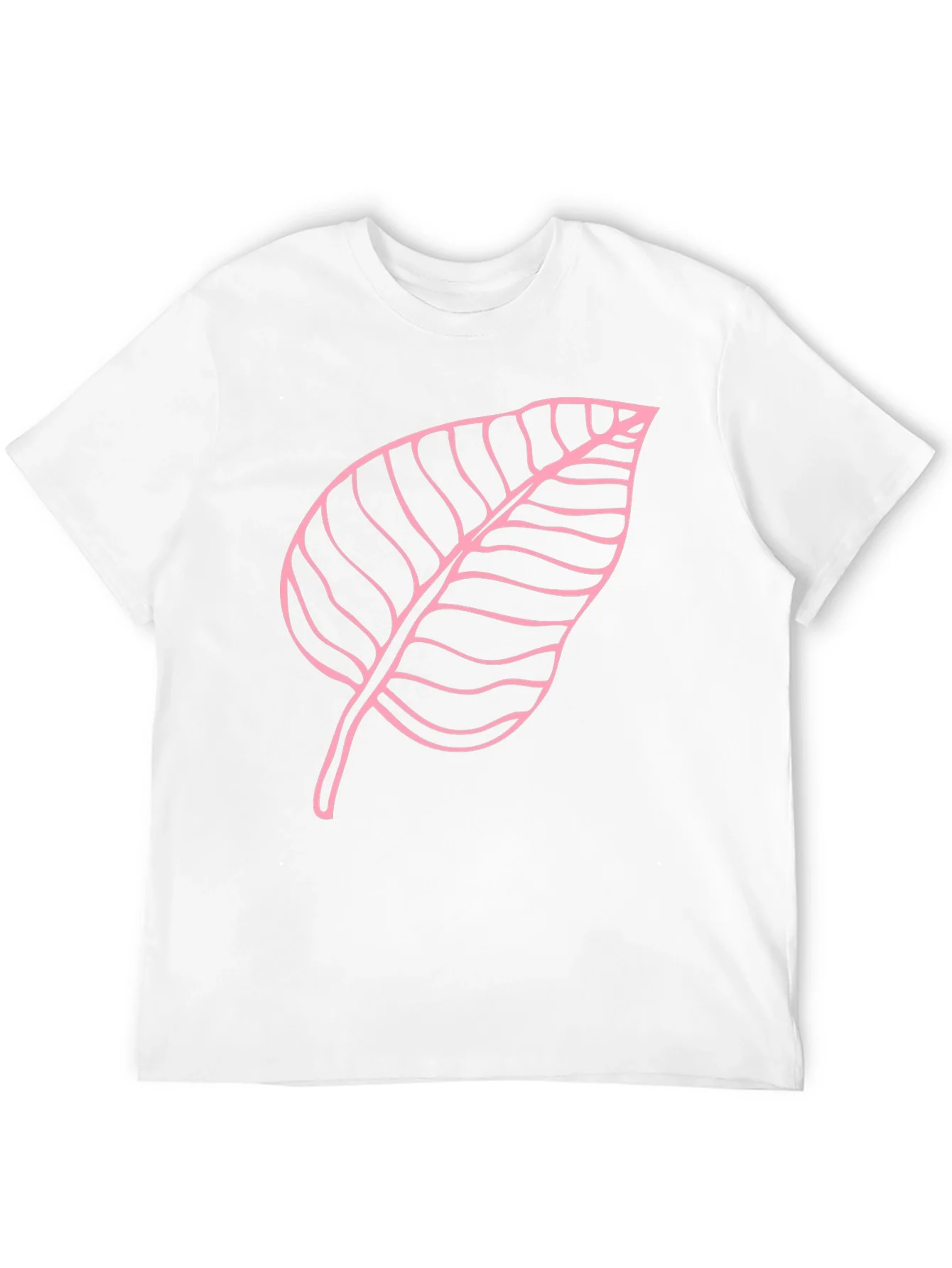 Camiseta Negra con Dise?o de Hoja Rosa