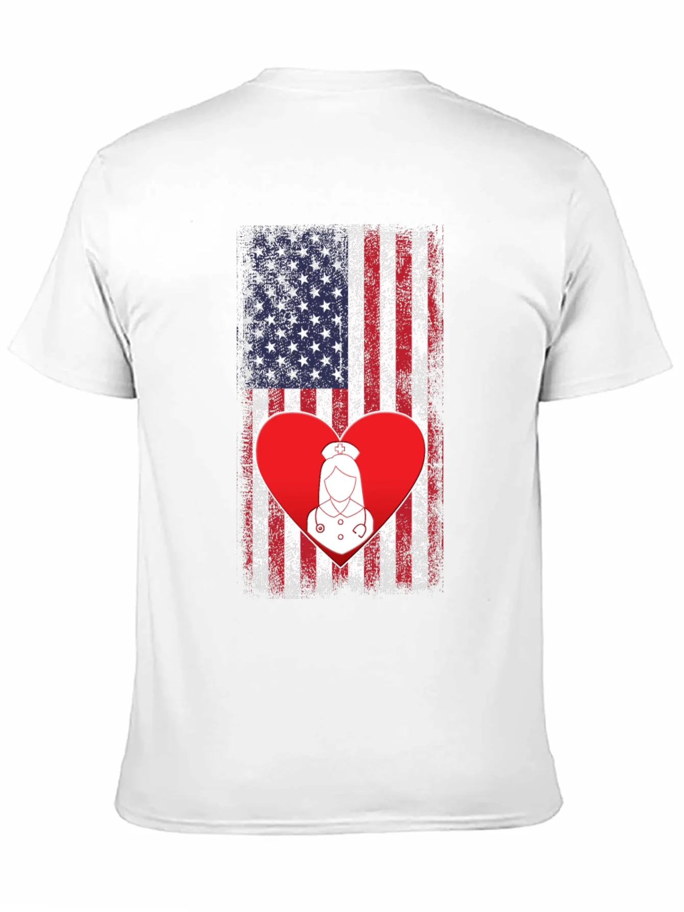 Rebbecca American Flag Nurse Heart T-Shirt