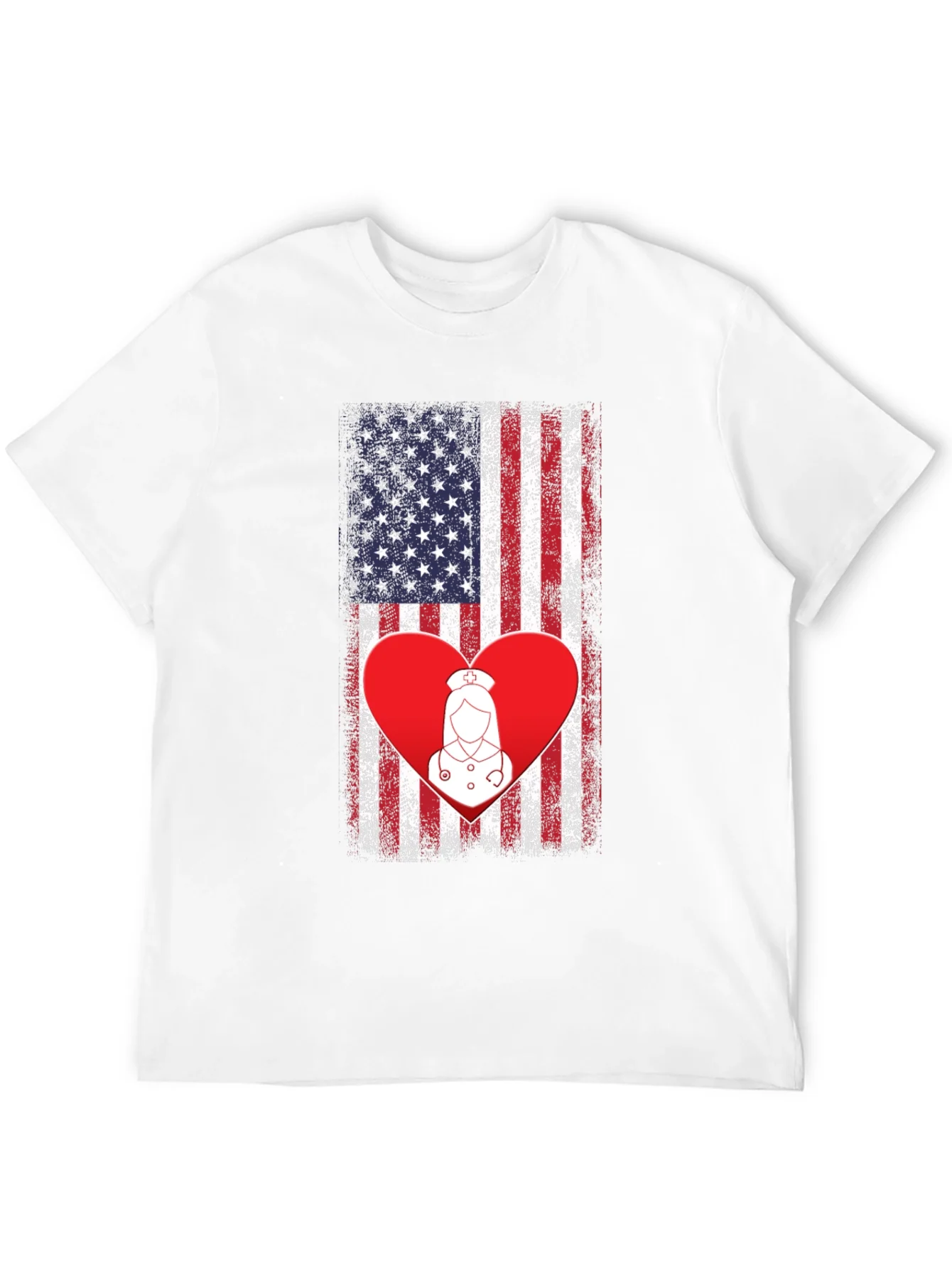 Rebbecca American Flag Nurse Heart T-Shirt