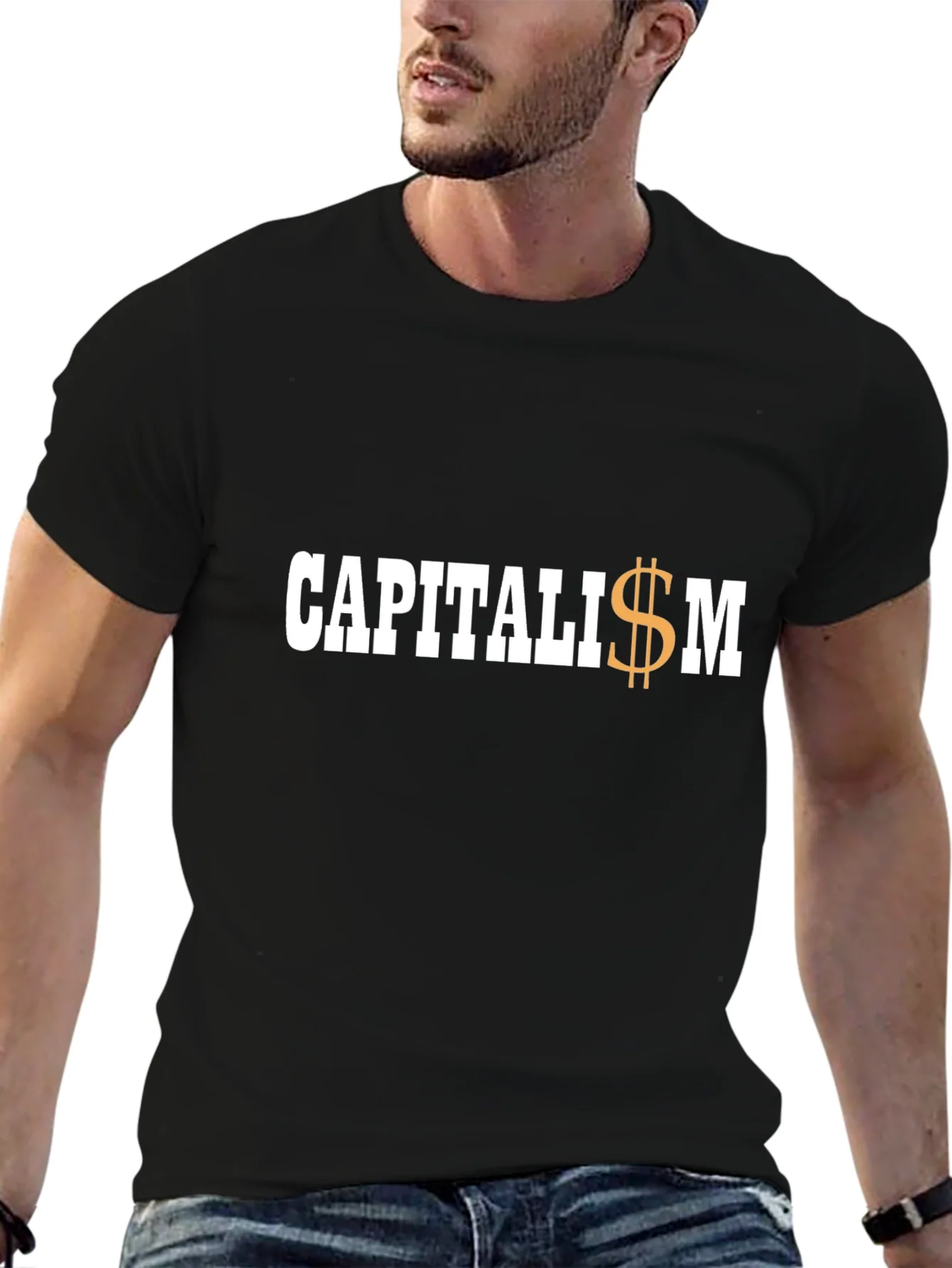 Camiseta Negra: Capitalismo con Estilo y Actitud