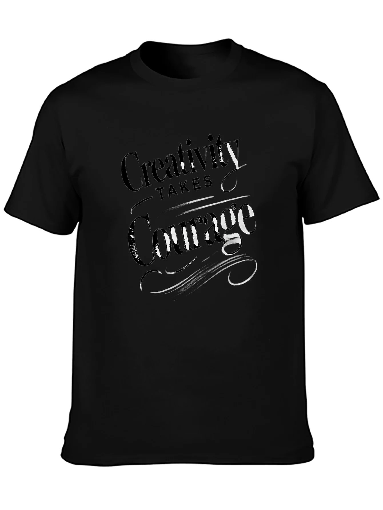 Camiseta Negra Creativity Takes Courage Hombre