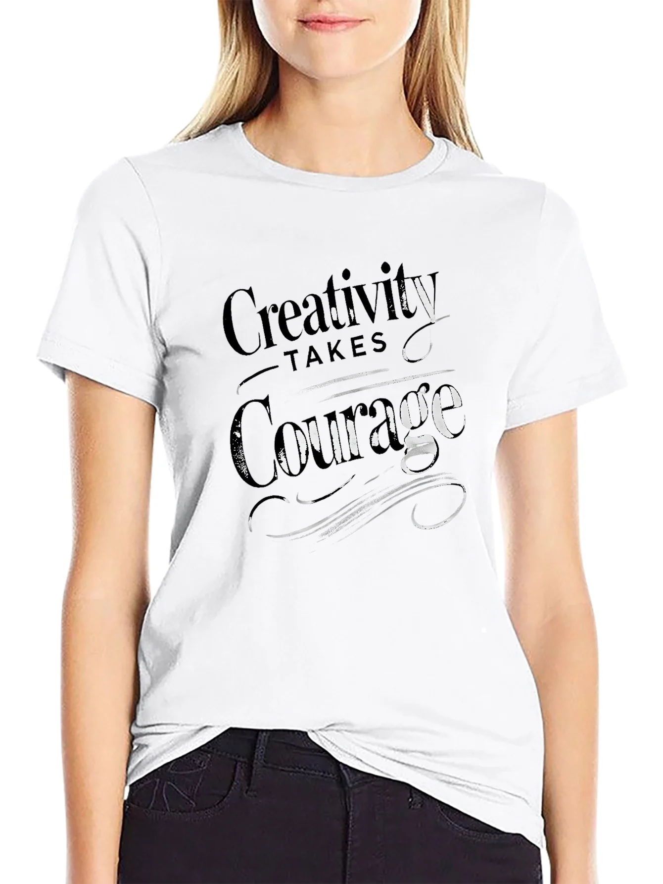 Camiseta Negra Creativity Takes Courage Hombre