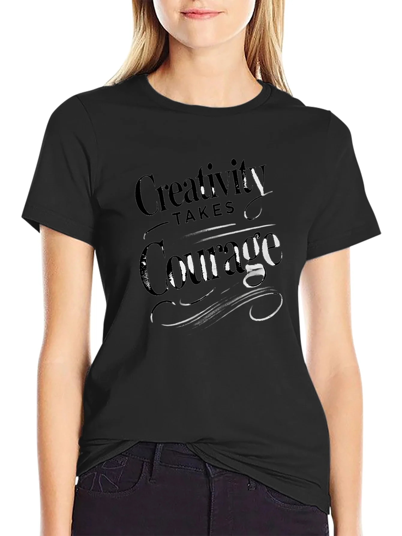 Camiseta Negra Creativity Takes Courage Hombre