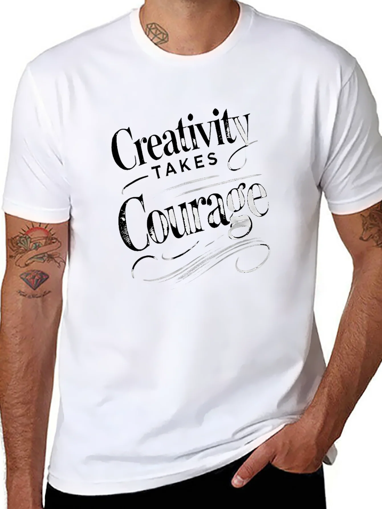 Camiseta Negra Creativity Takes Courage Hombre