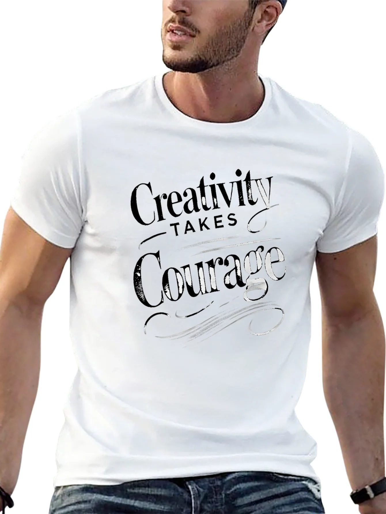 Camiseta Negra Creativity Takes Courage Hombre