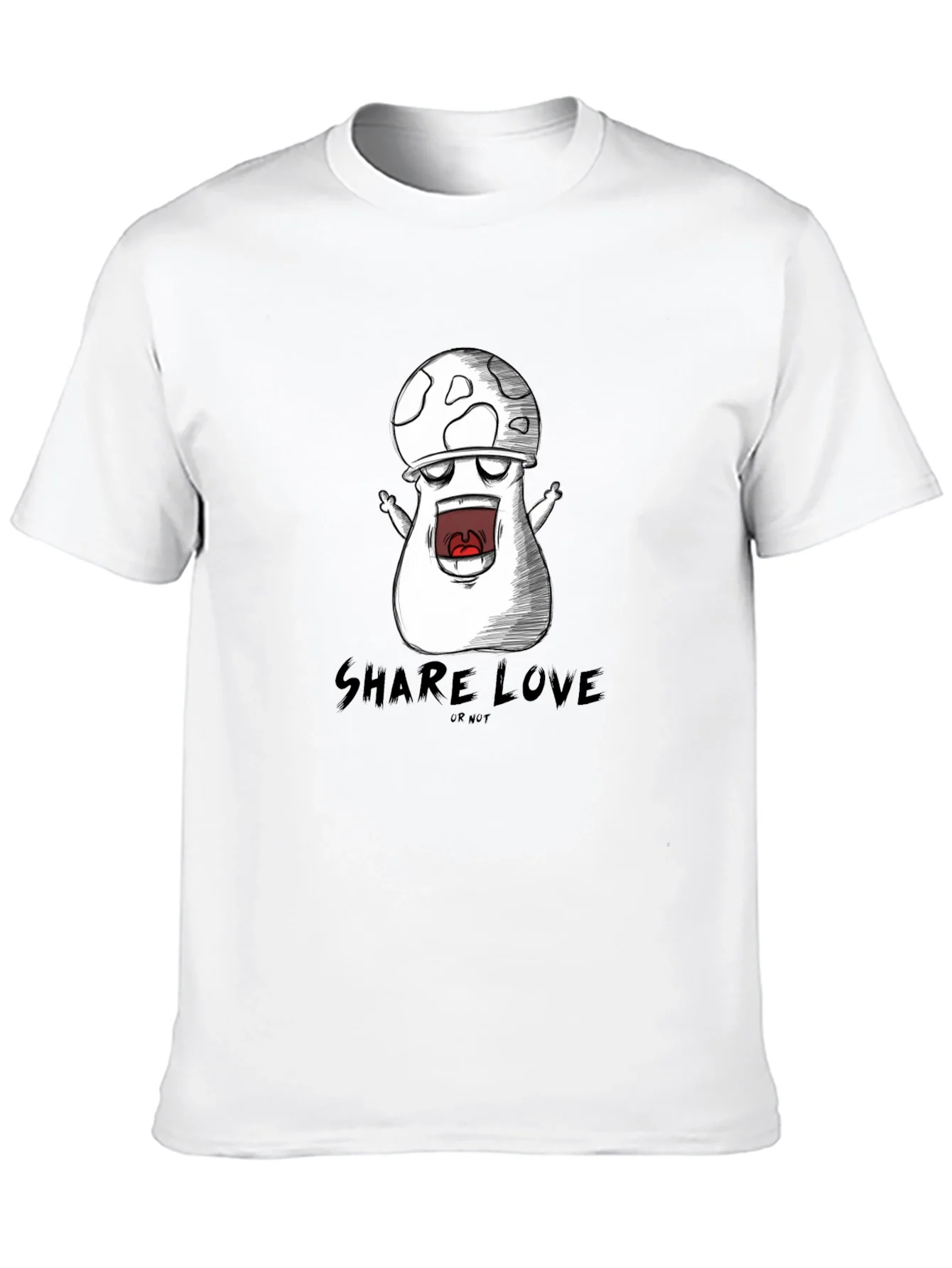 Rebbecca Mushroom Cartoon Graphic Black T-Shirt