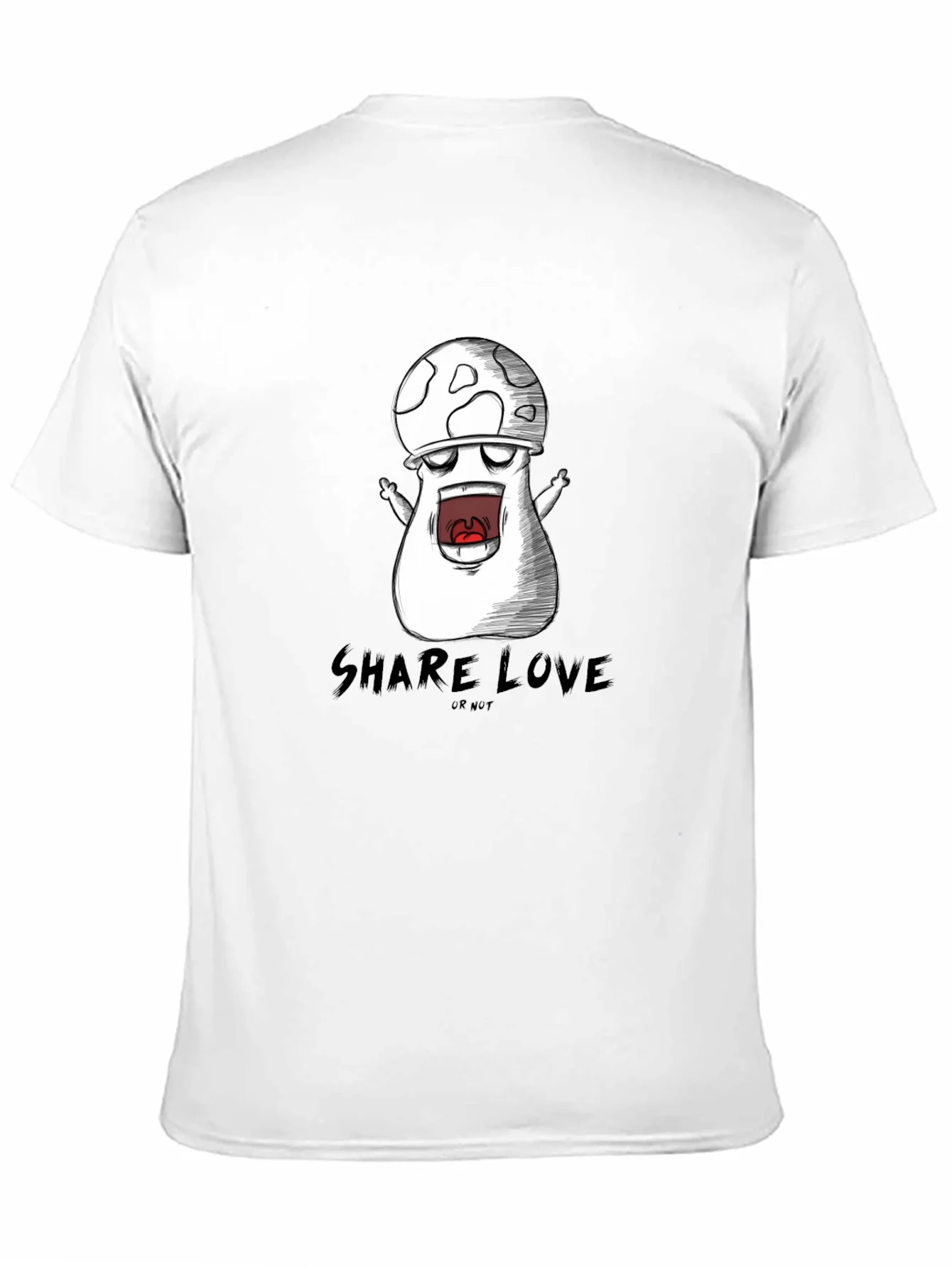 Rebbecca Mushroom Cartoon Graphic Black T-Shirt
