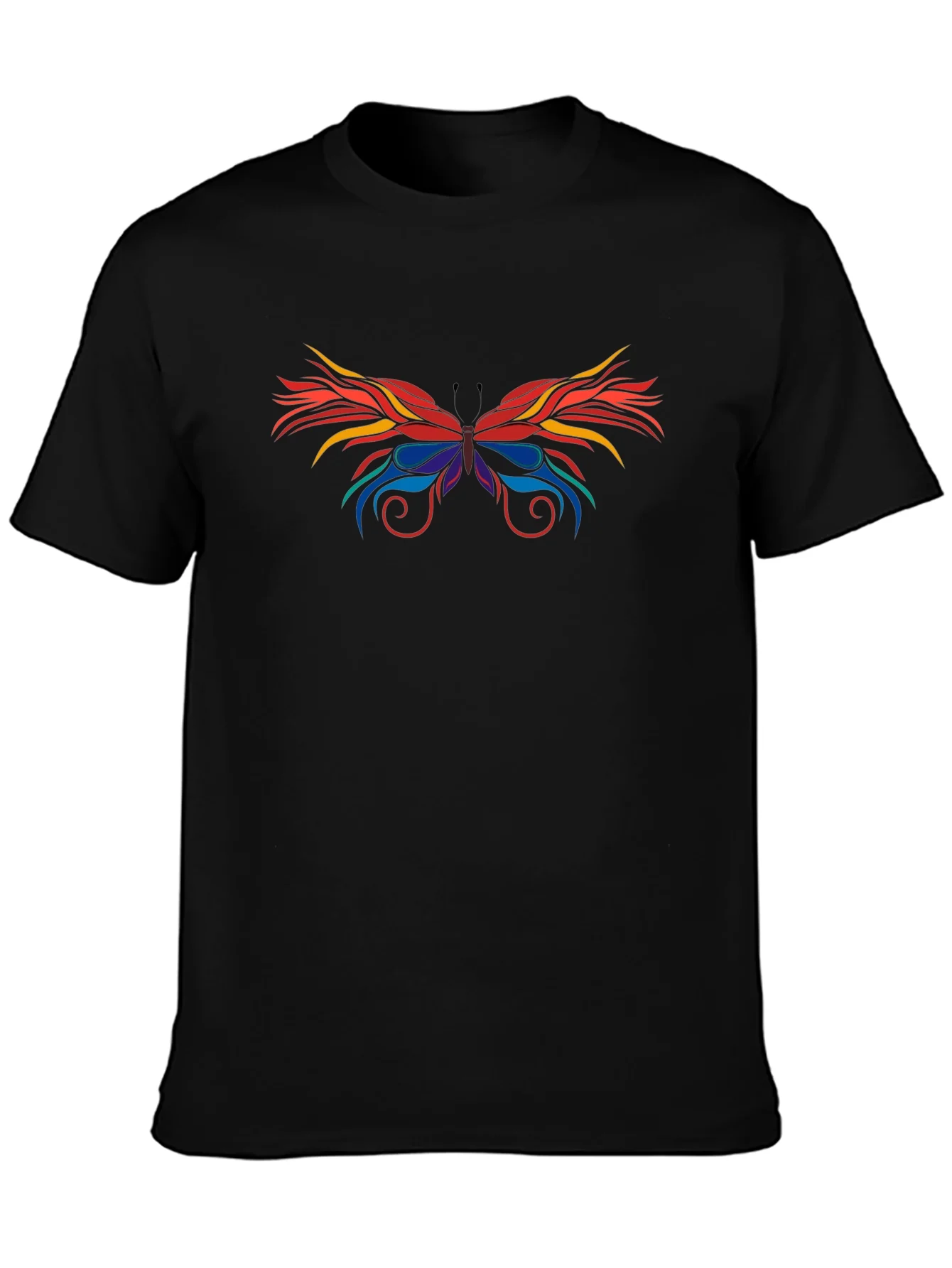 Rebbecca Abstract Butterfly Graphic Black T-Shirt