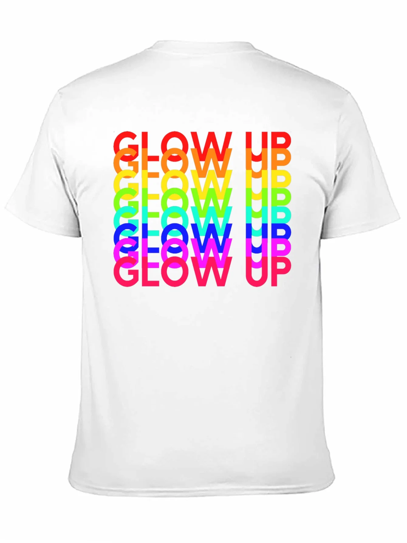 Rebbecca Glow Up Rainbow Text Graphic Tee - Black