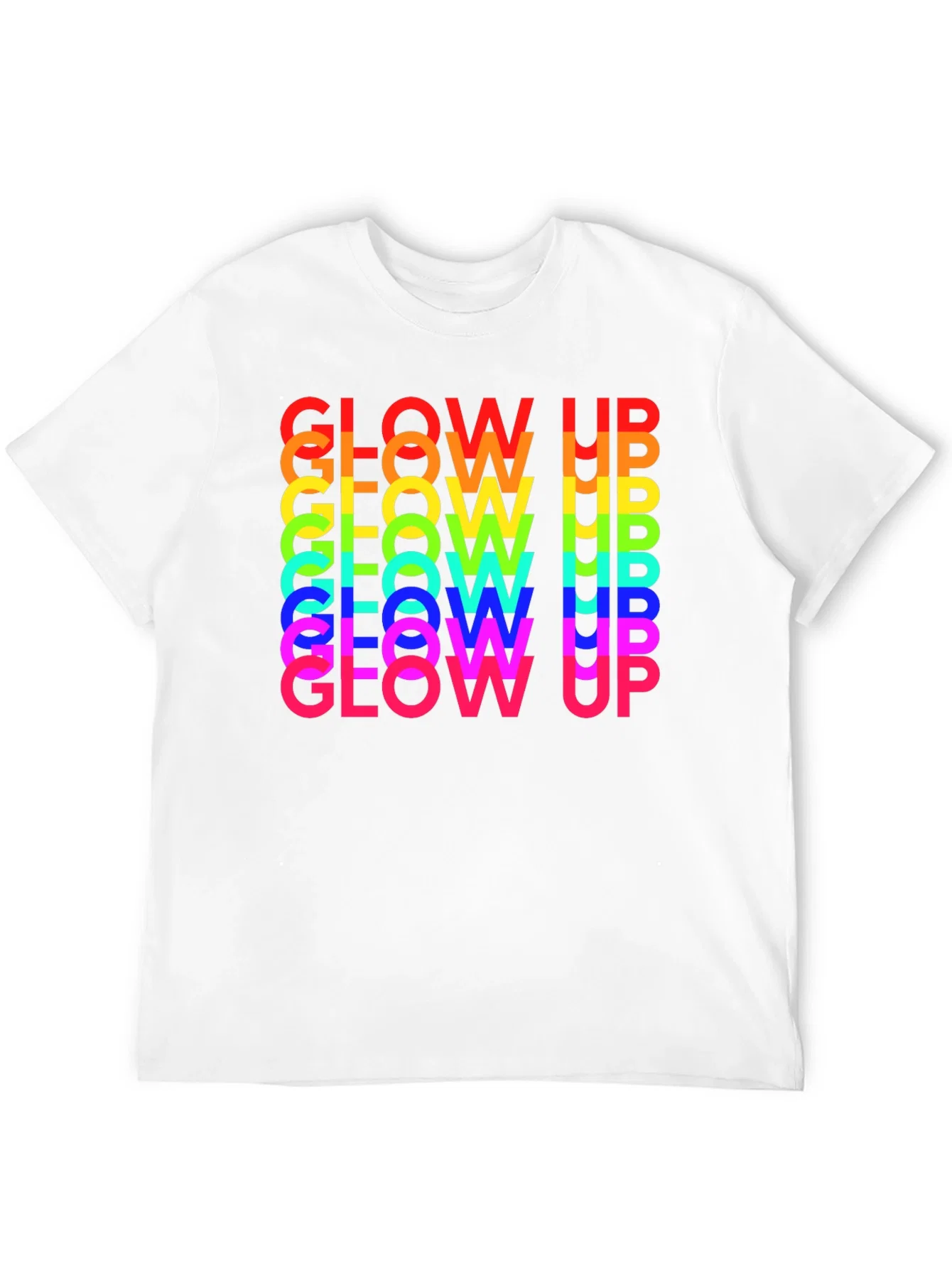 Rebbecca Glow Up Rainbow Text Graphic Tee - Black