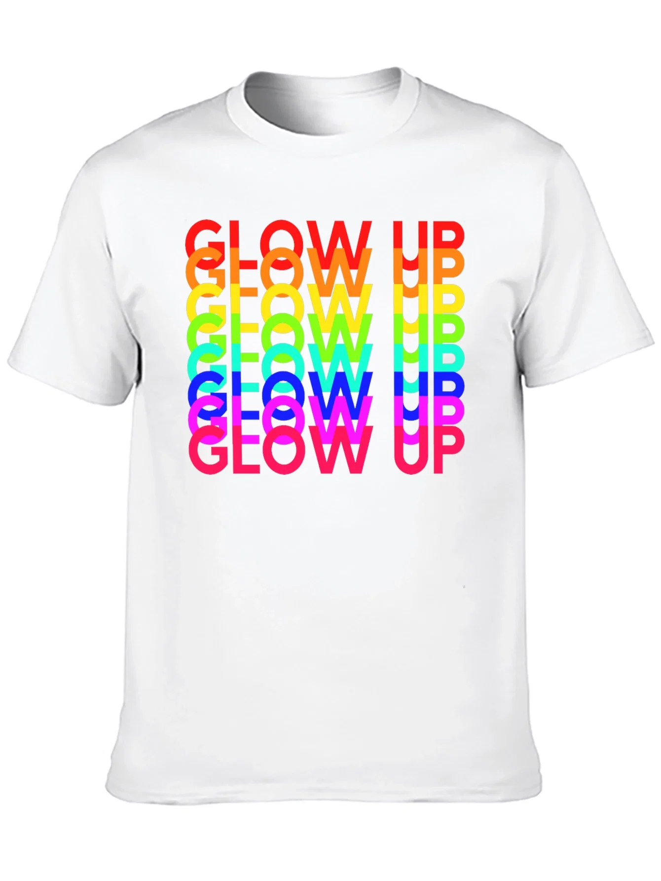Rebbecca Glow Up Rainbow Text Graphic Tee - Black
