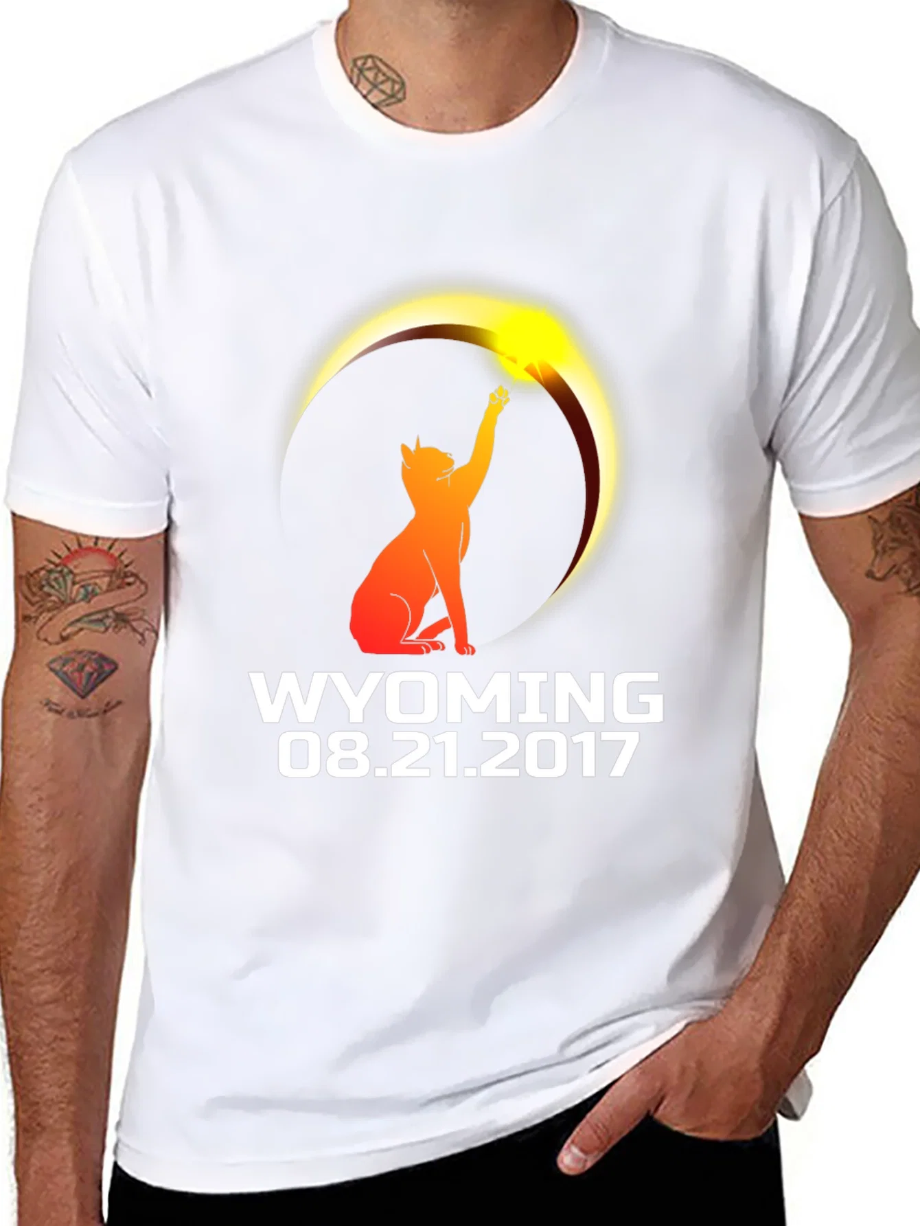 Rebbecca Wyoming Eclipse 2017 Cat T-Shirt