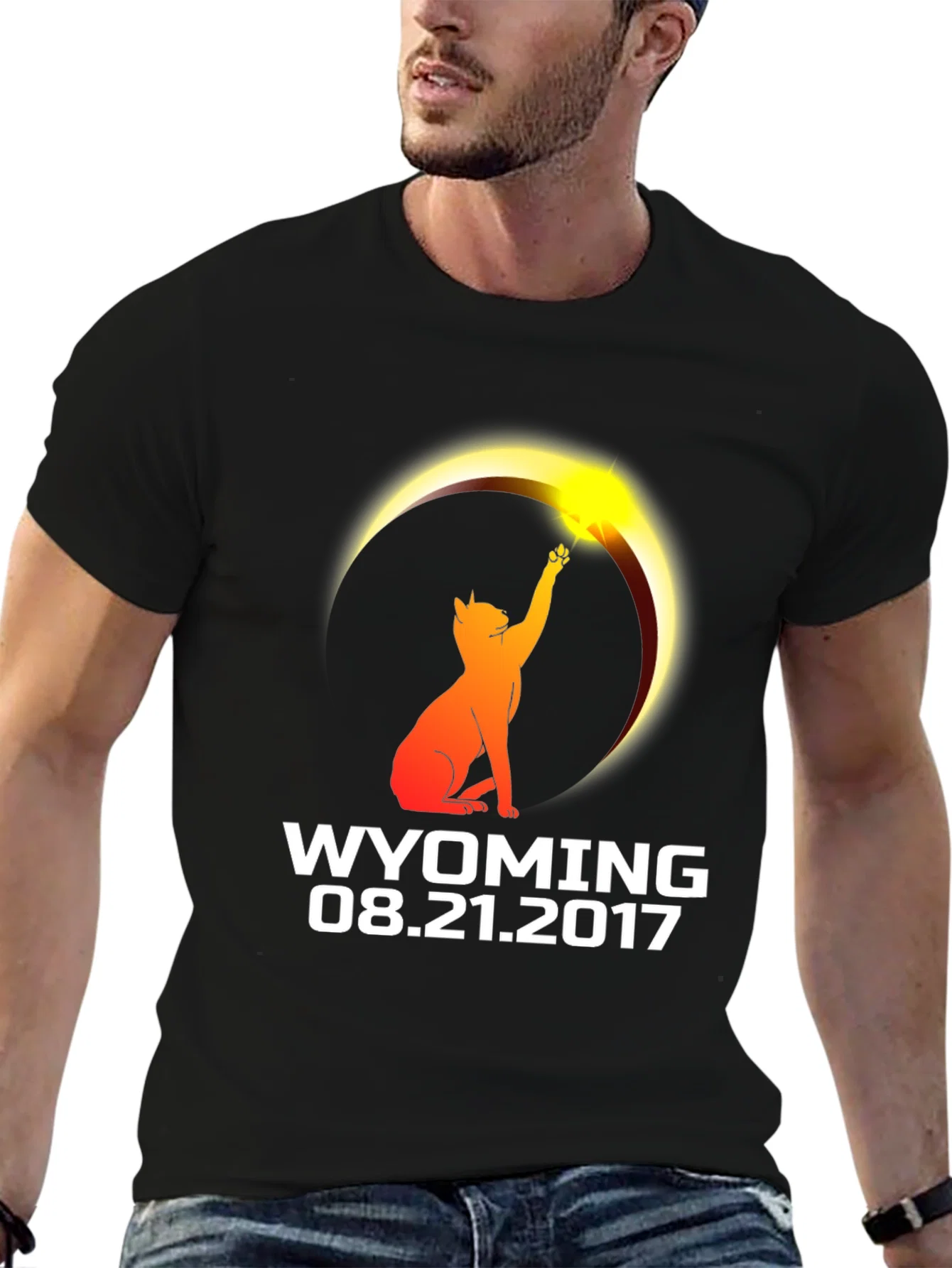 Rebbecca Wyoming Eclipse 2017 Cat T-Shirt