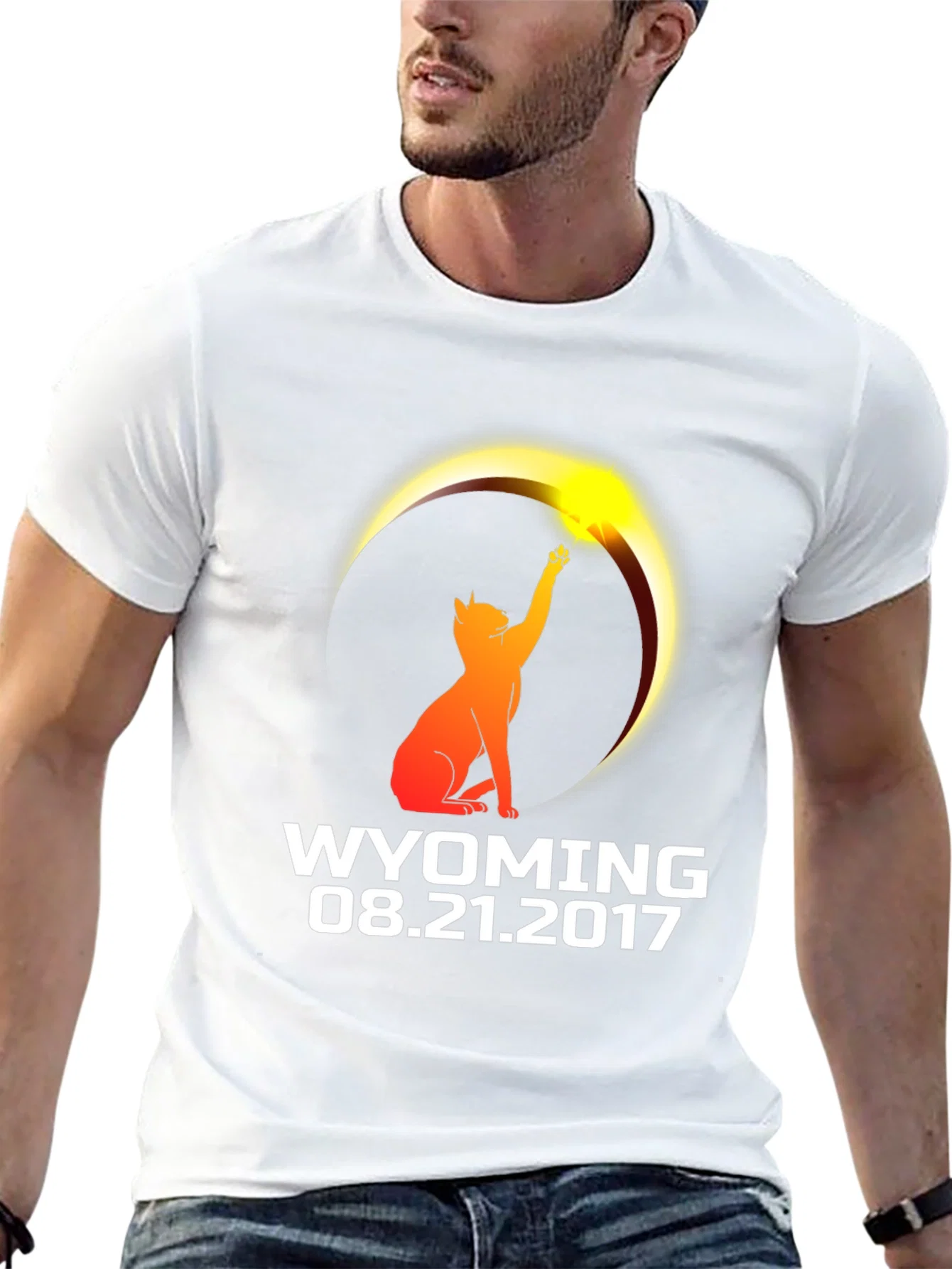 Rebbecca Wyoming Eclipse 2017 Cat T-Shirt
