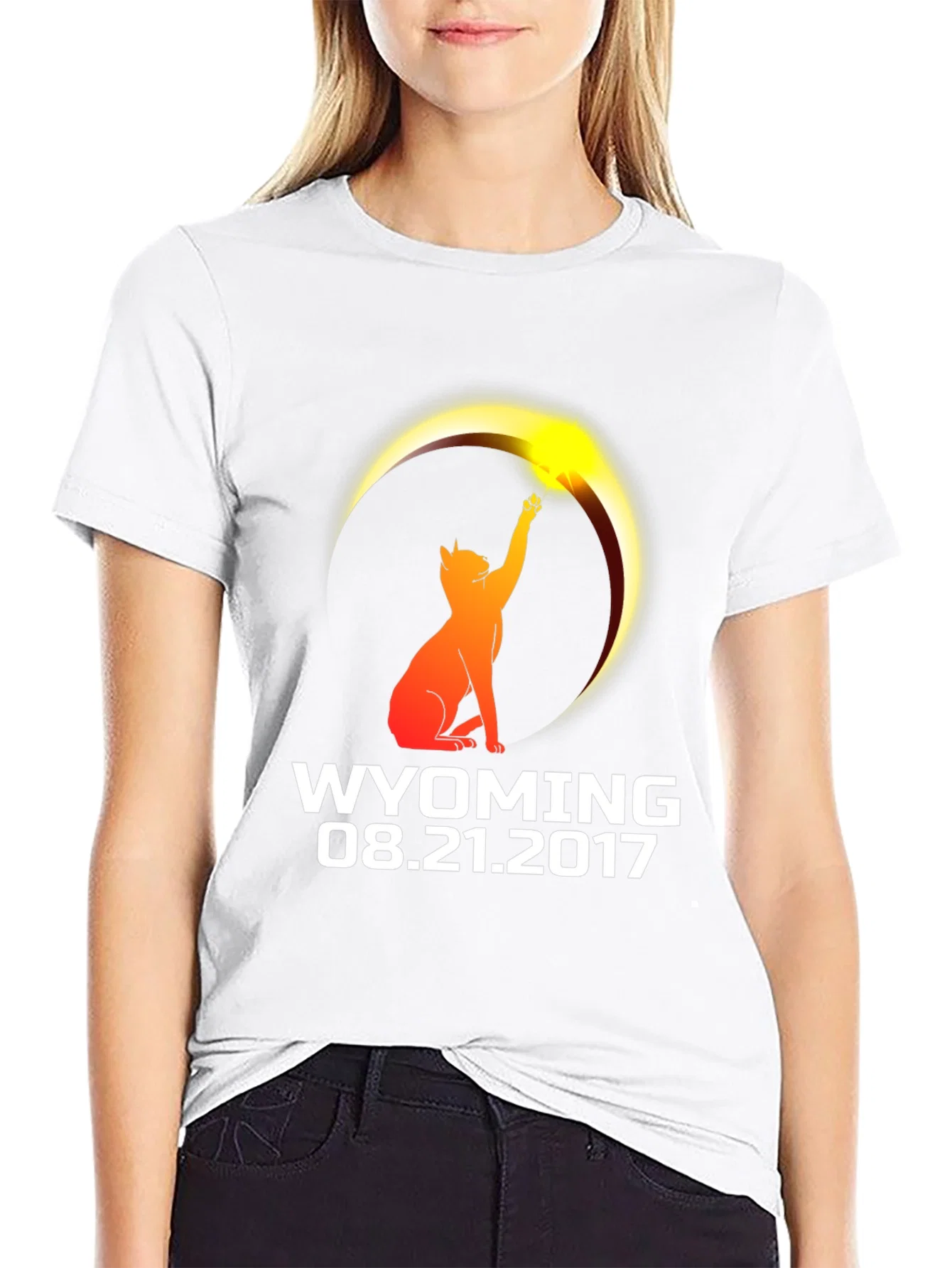 Rebbecca Wyoming Eclipse 2017 Cat T-Shirt