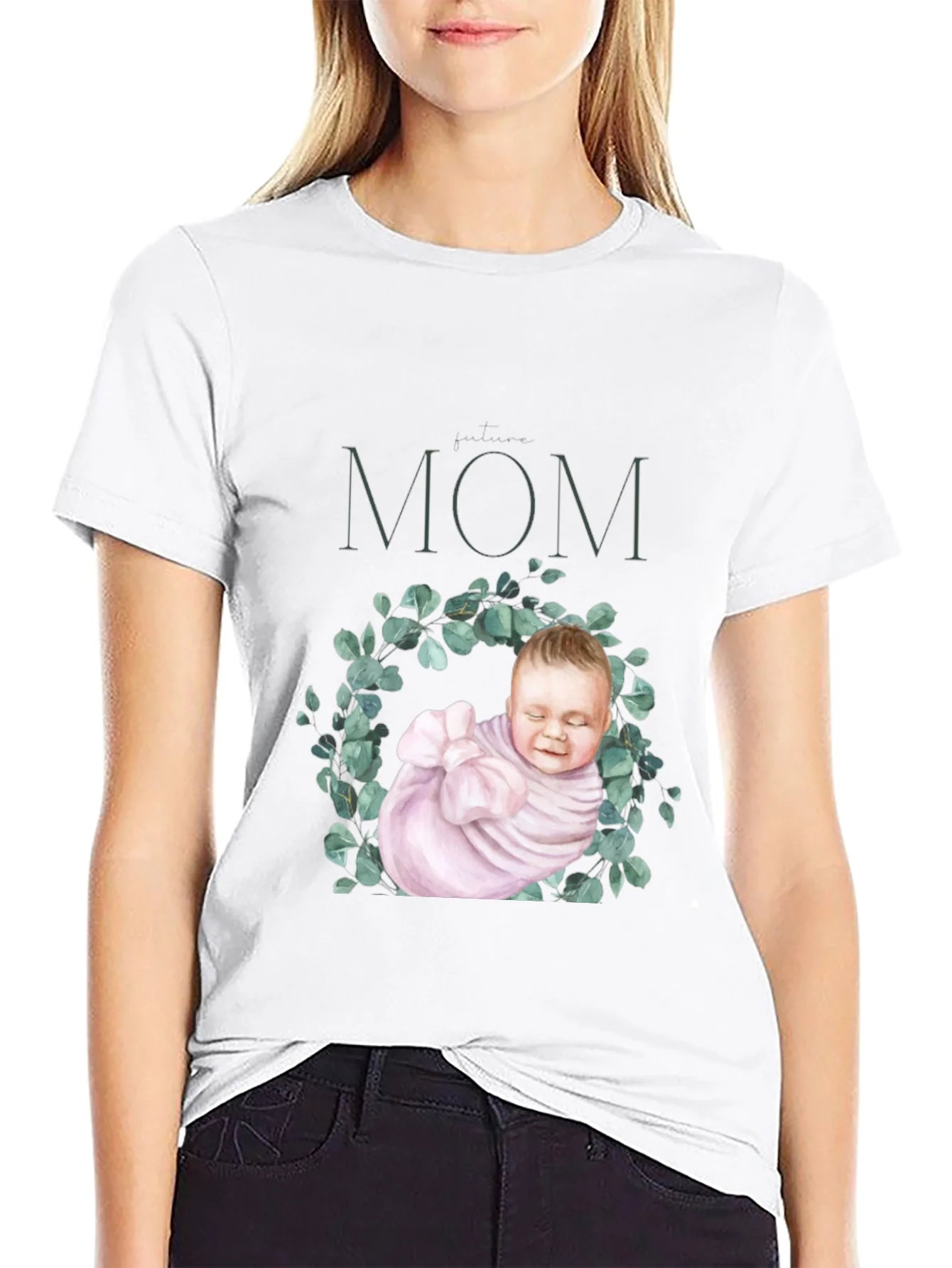 Rebbecca New Mom Baby Wreath T-Shirt