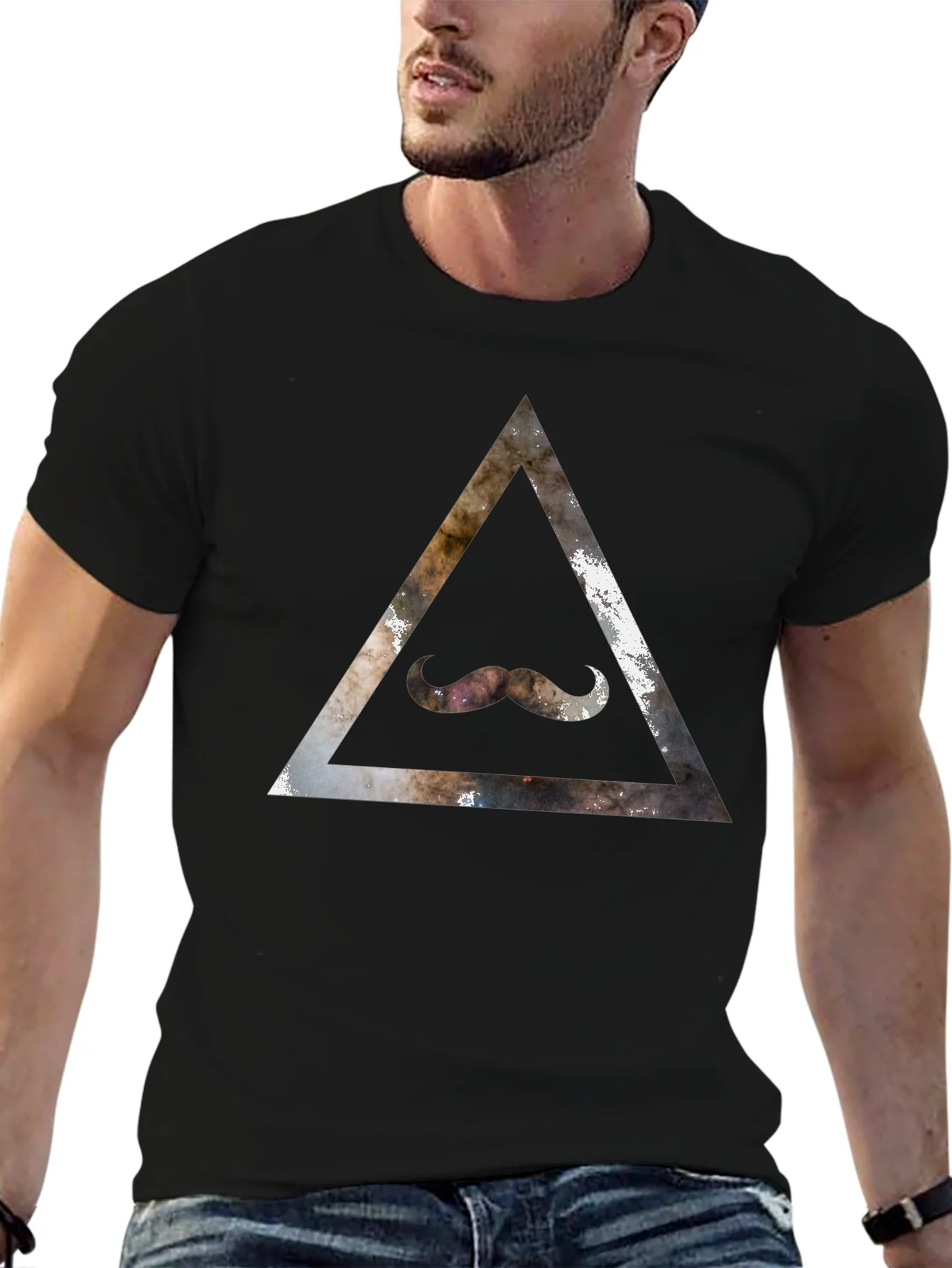 Rebbecca Cosmic Mustache Triangle Graphic Tee