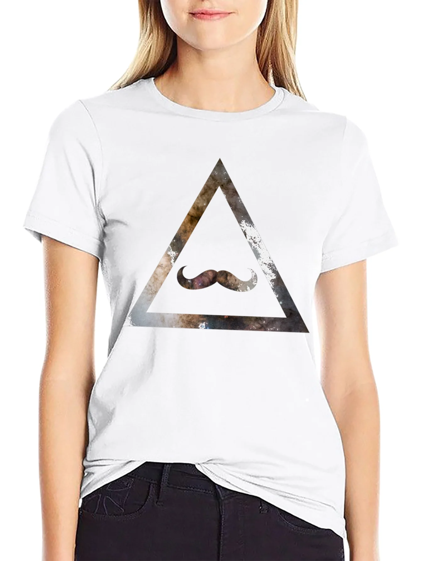 Rebbecca Cosmic Mustache Triangle Graphic Tee