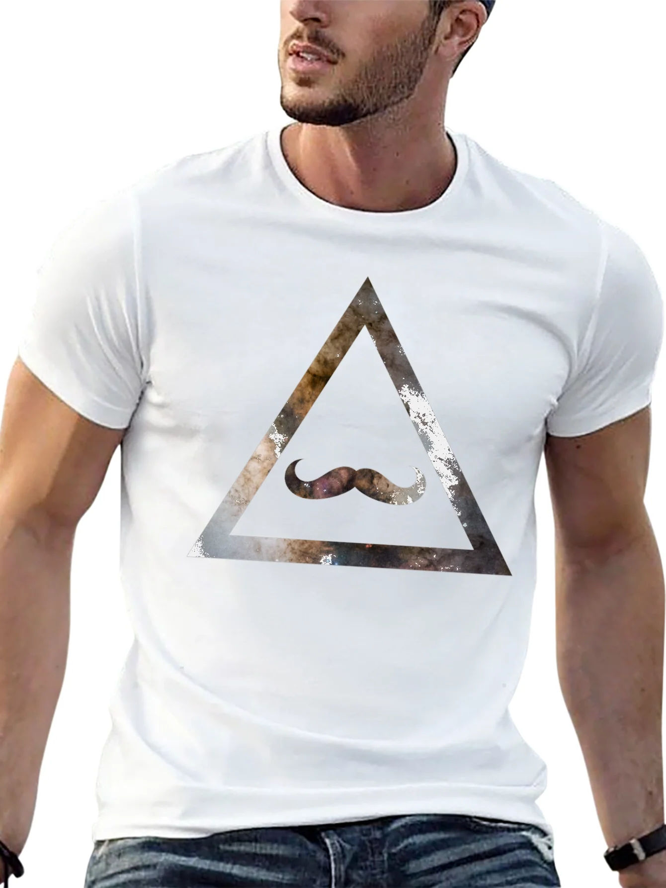 Rebbecca Cosmic Mustache Triangle Graphic Tee