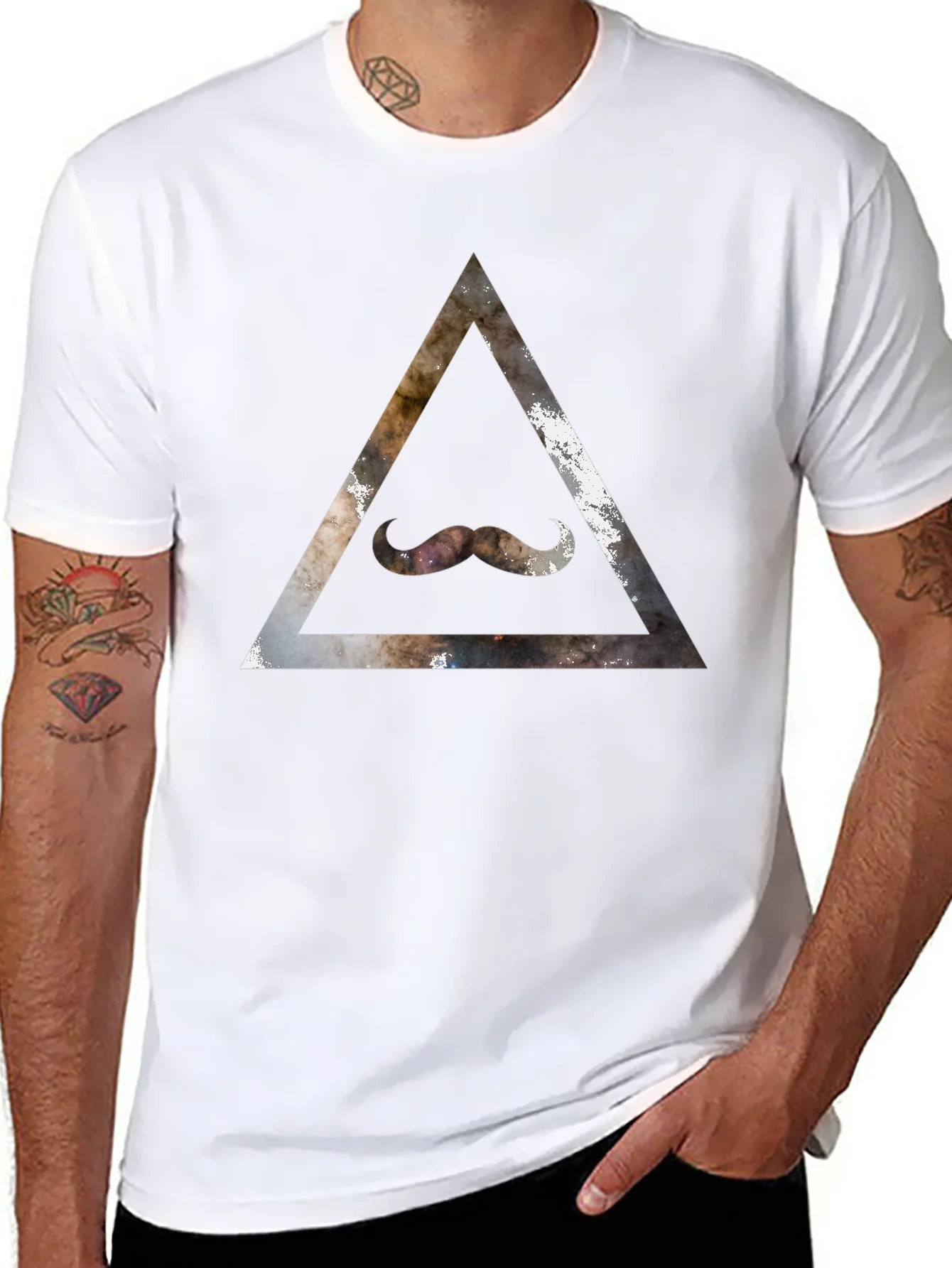 Rebbecca Cosmic Mustache Triangle Graphic Tee
