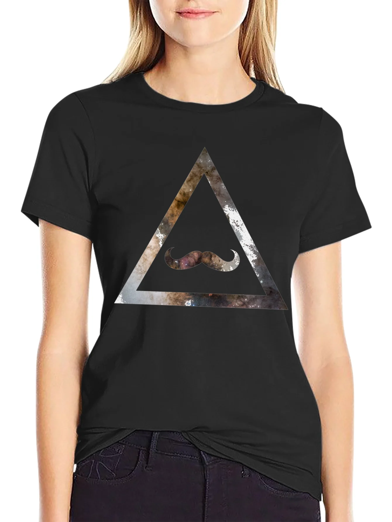 Rebbecca Cosmic Mustache Triangle Graphic Tee