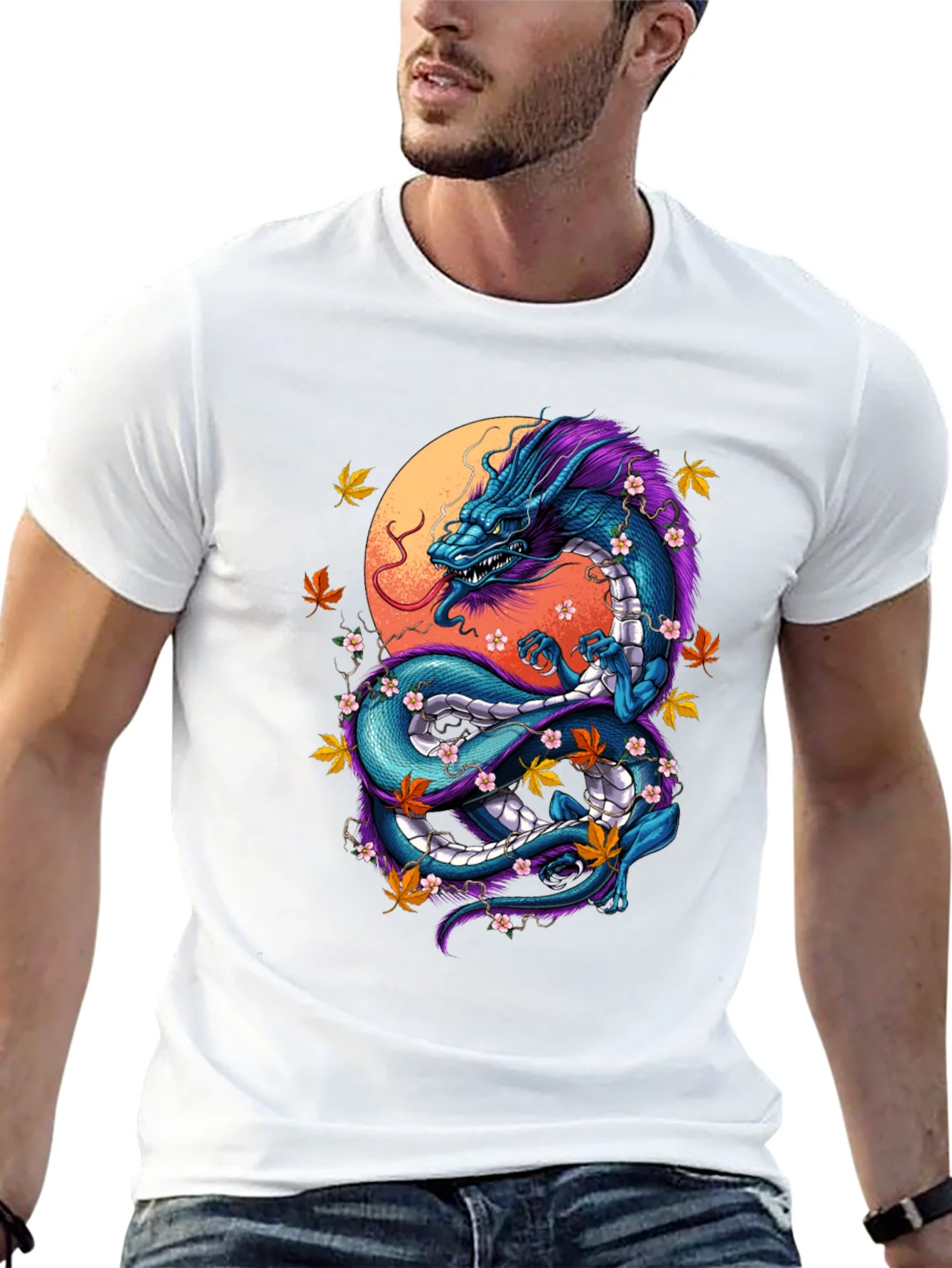 Rebbecca Dragon Graphic Tee - Artistic Black T-Shirt