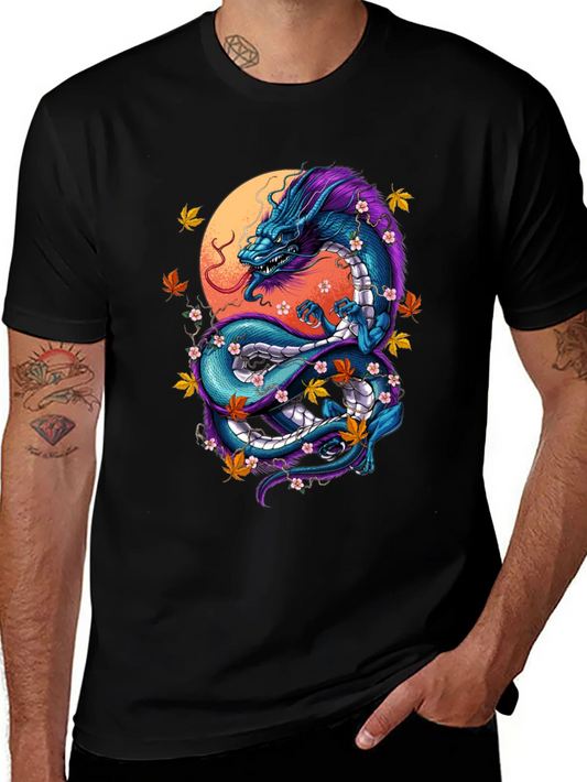 Rebbecca Dragon Graphic Tee - Artistic Black T-Shirt