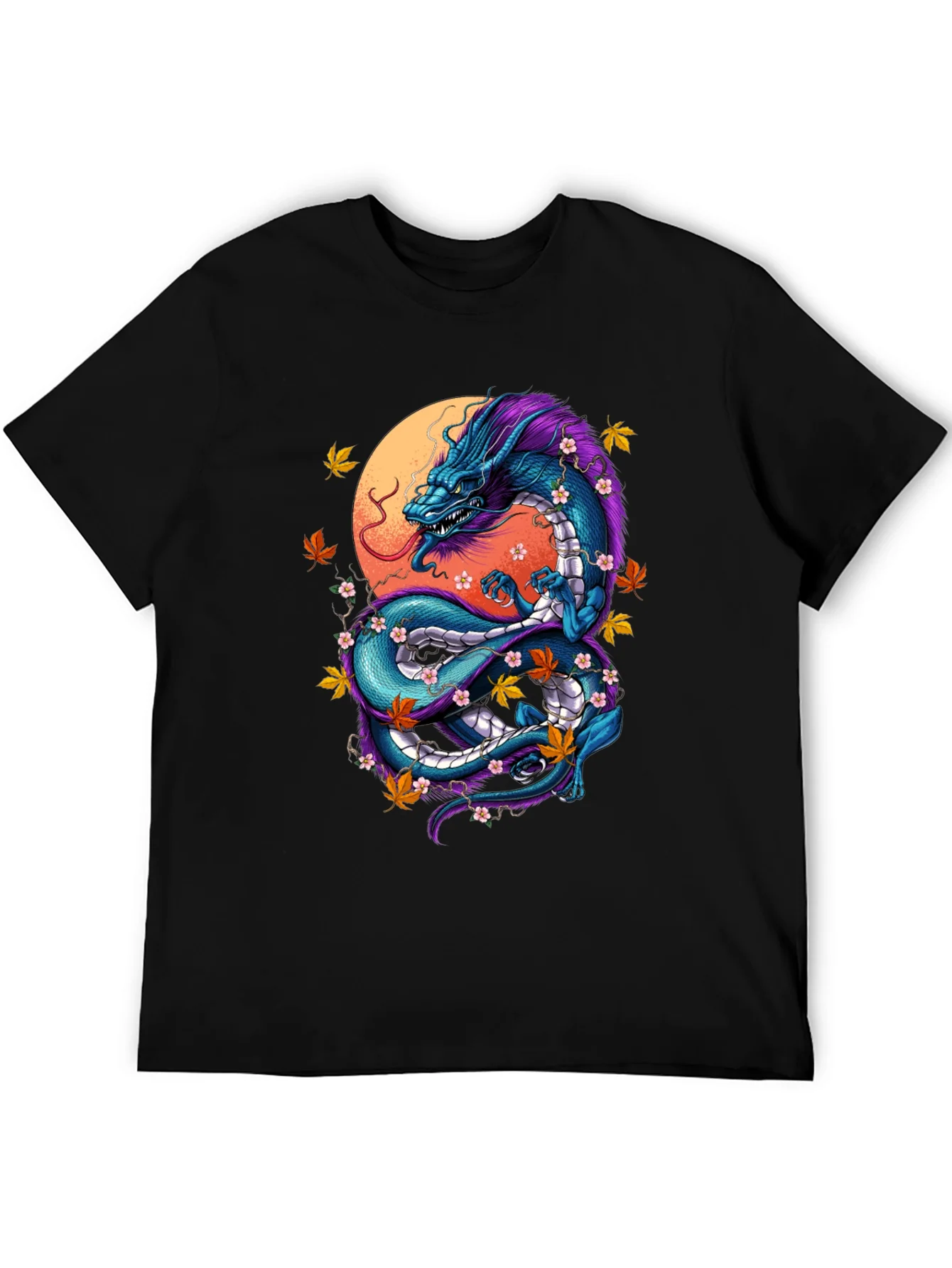 Rebbecca Dragon Graphic Tee - Artistic Black T-Shirt