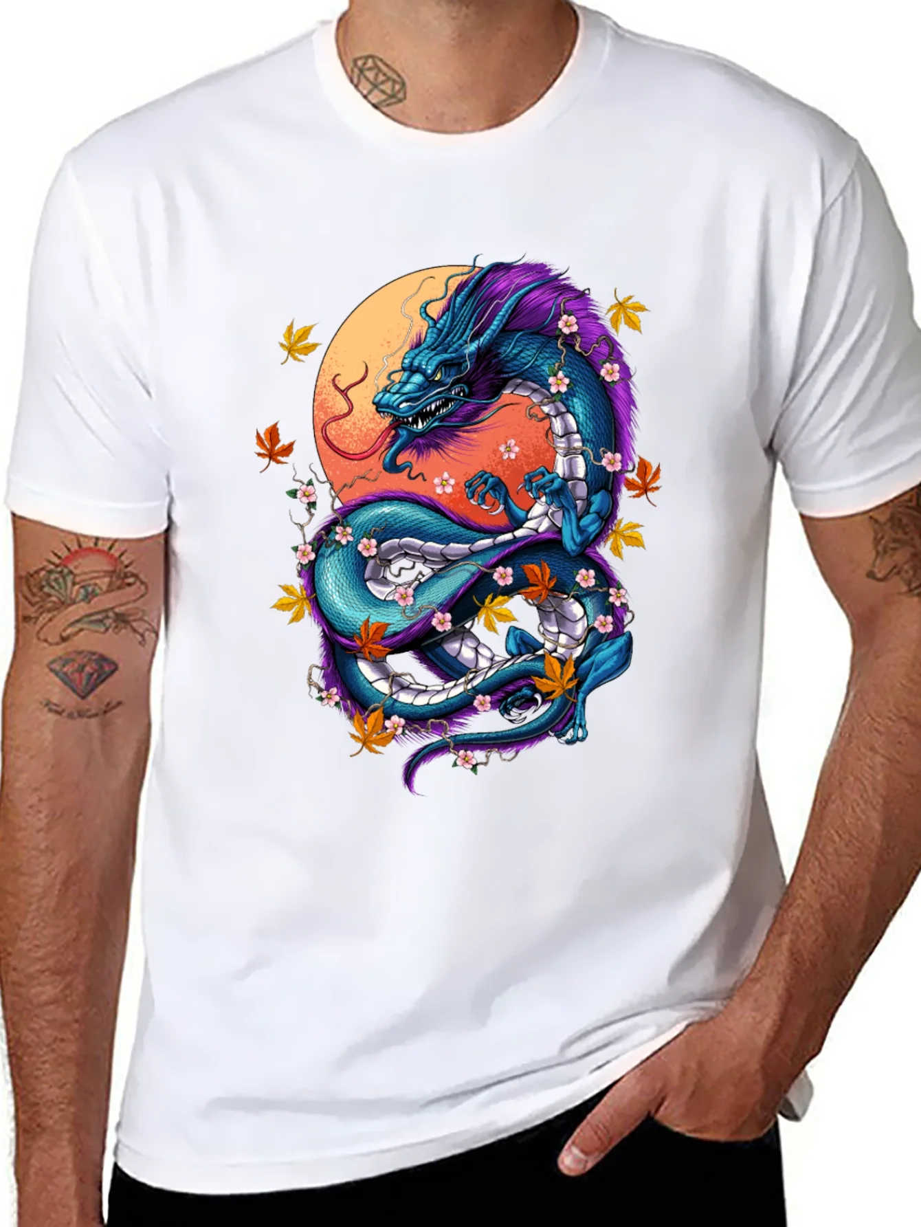 Rebbecca Dragon Graphic Tee - Artistic Black T-Shirt
