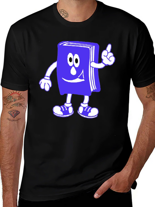 Rebbecca Funny Bookworm Cartoon T-Shirt - Black Cotton Tee