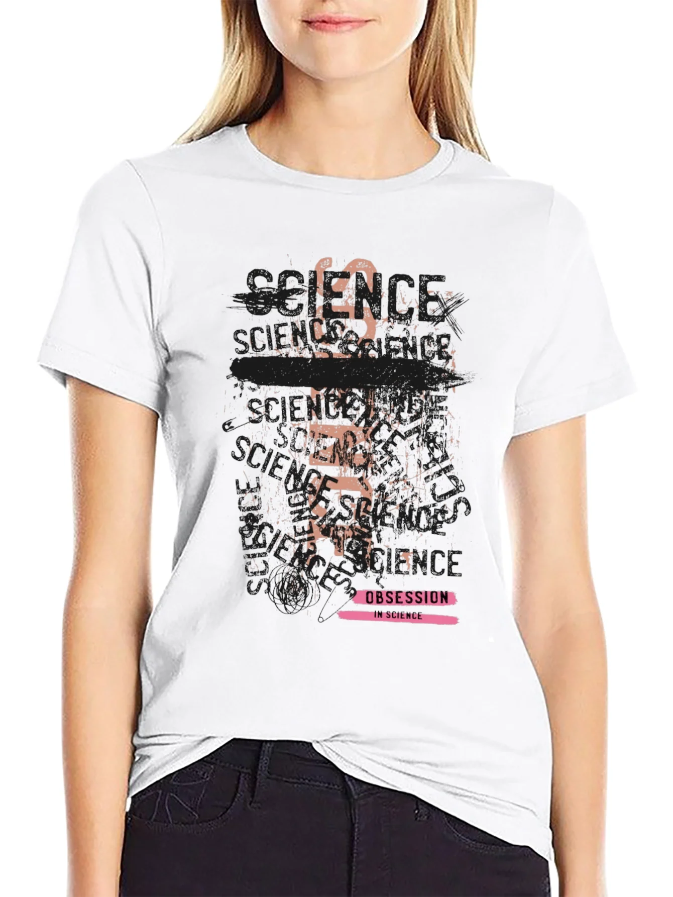 Camiseta Negra con Dise?o Obsesi¨®n en la Ciencia