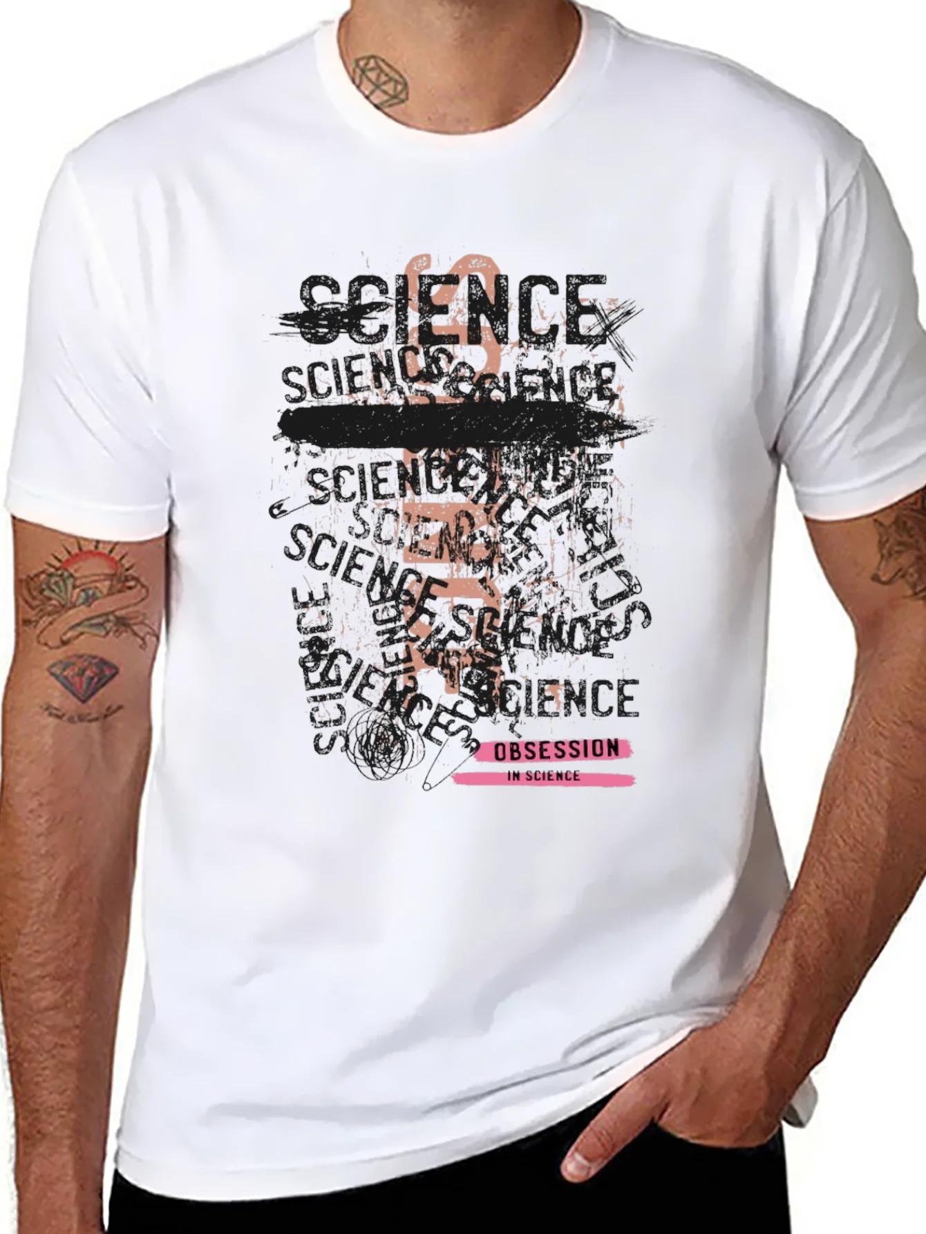 Camiseta Negra con Dise?o Obsesi¨®n en la Ciencia
