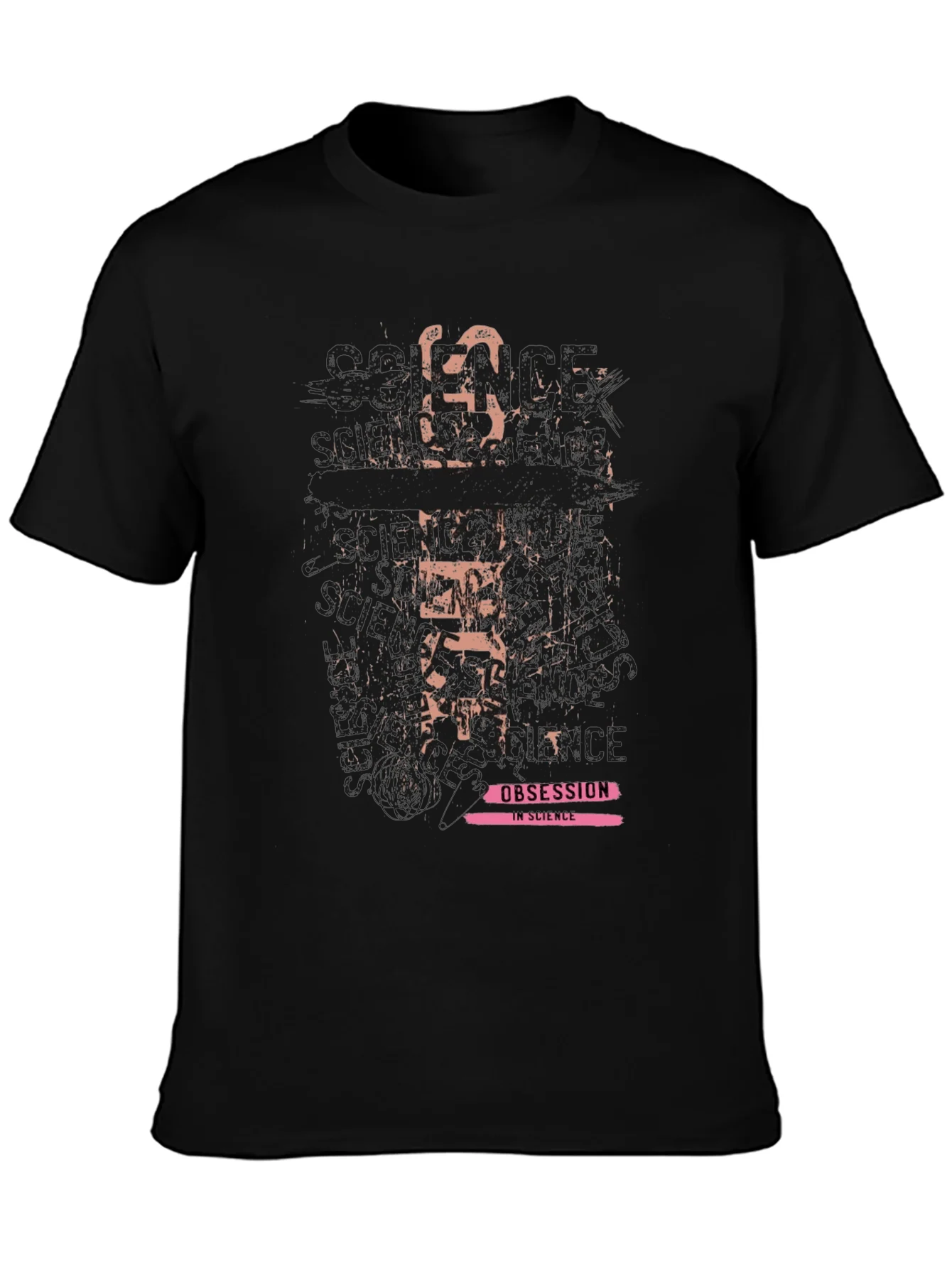 Camiseta Negra con Dise?o Obsesi¨®n en la Ciencia