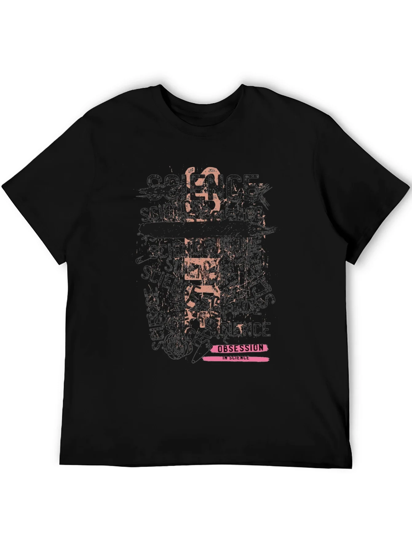Camiseta Negra con Dise?o Obsesi¨®n en la Ciencia
