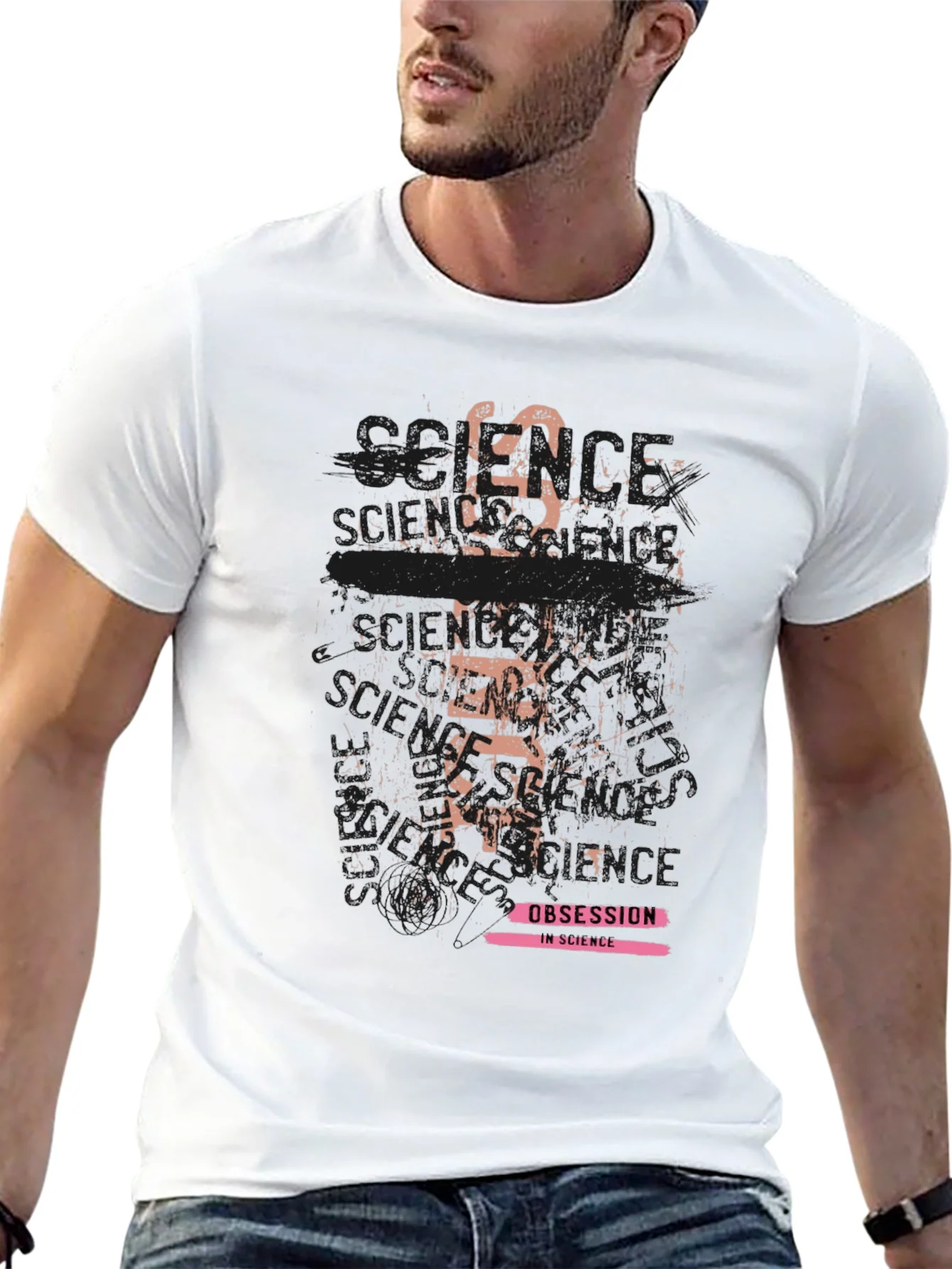 Camiseta Negra con Dise?o Obsesi¨®n en la Ciencia