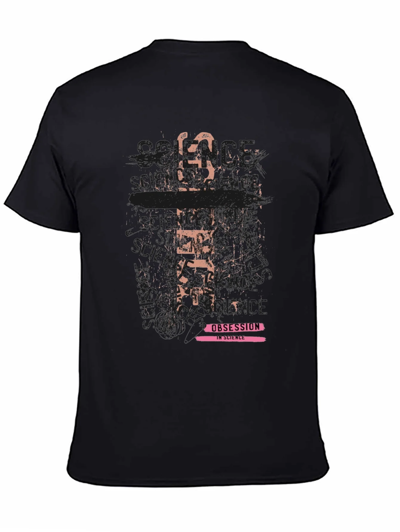 Camiseta Negra con Dise?o Obsesi¨®n en la Ciencia