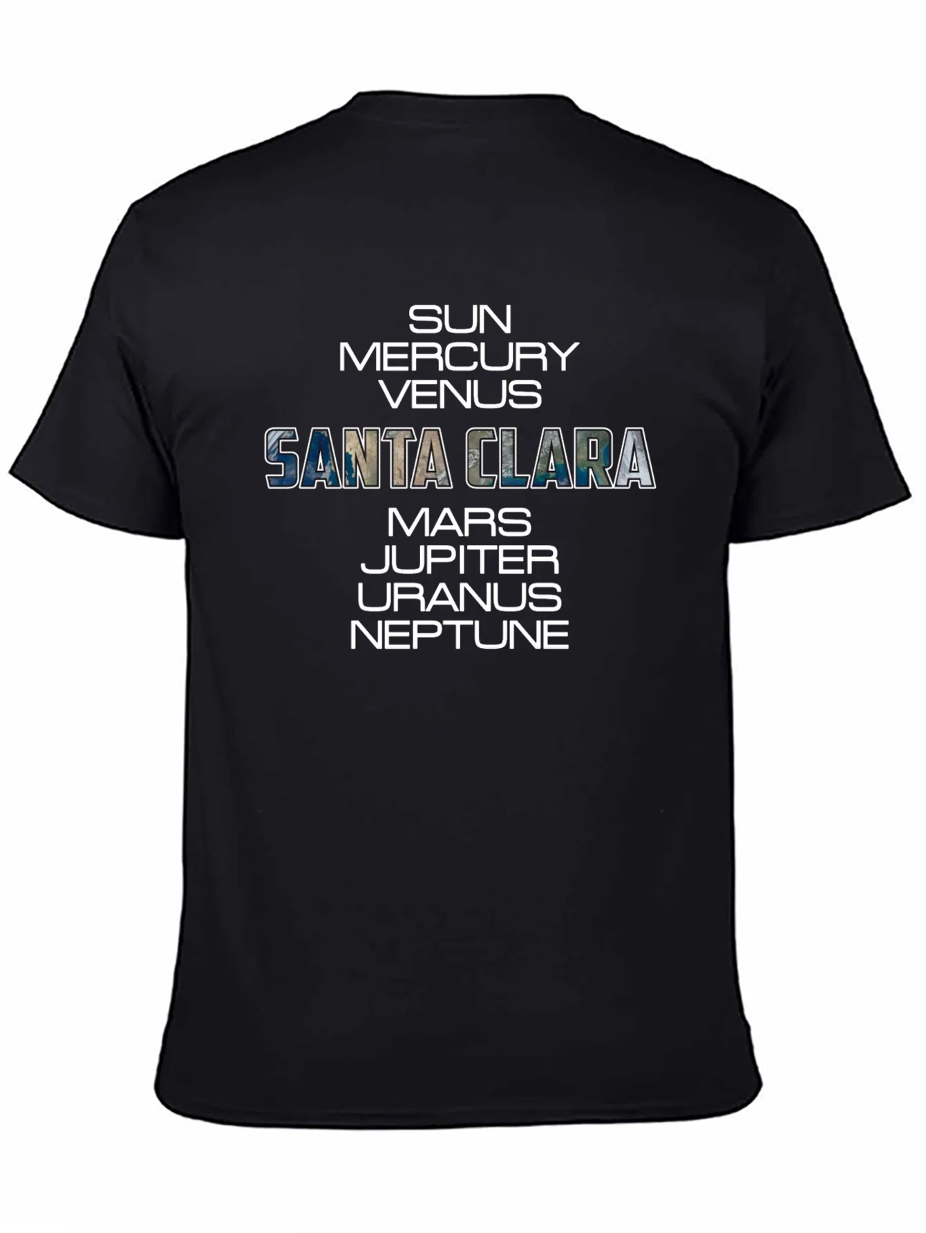 Camiseta Negra Planetas Santa Clara