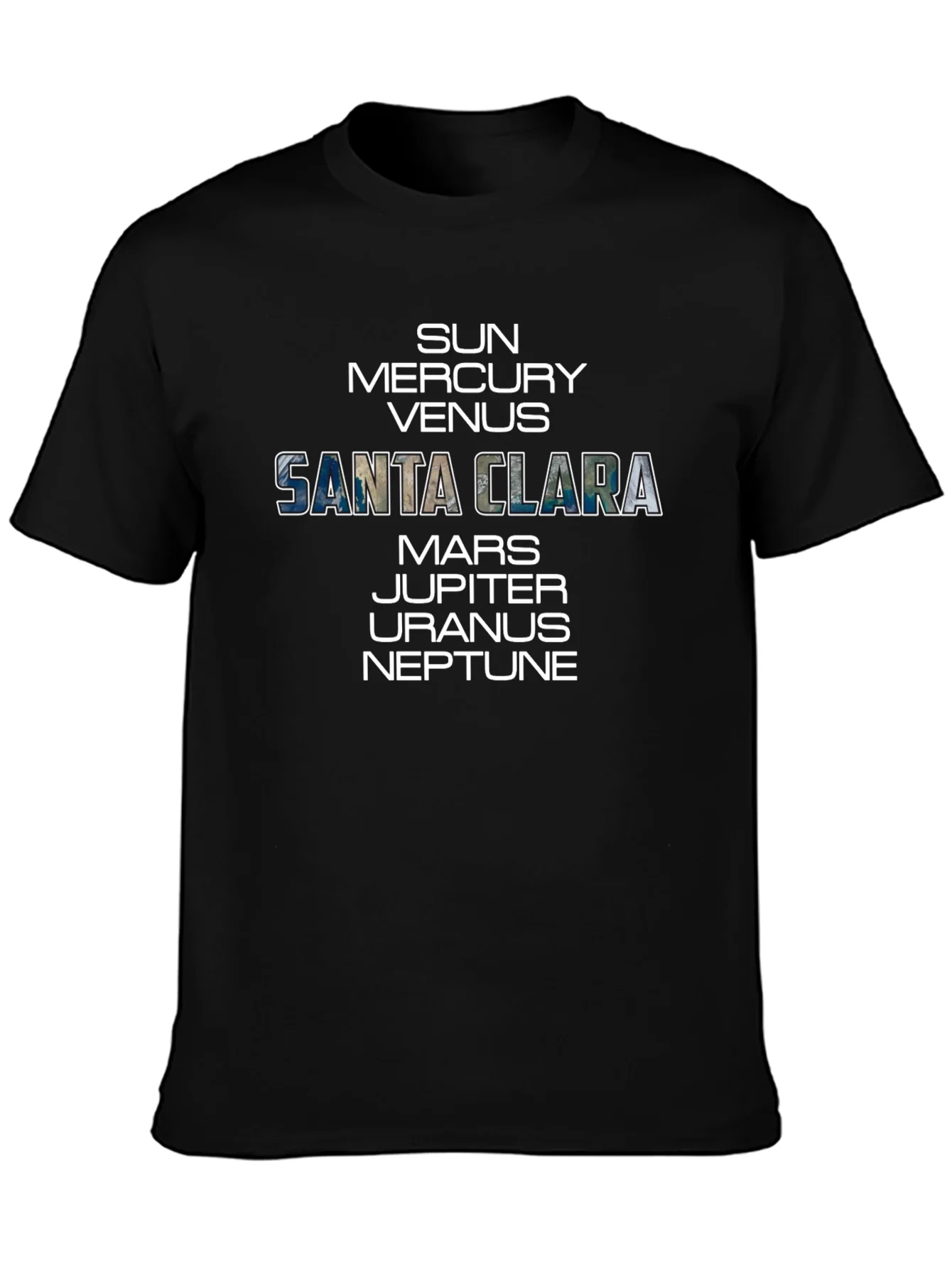 Camiseta Negra Planetas Santa Clara