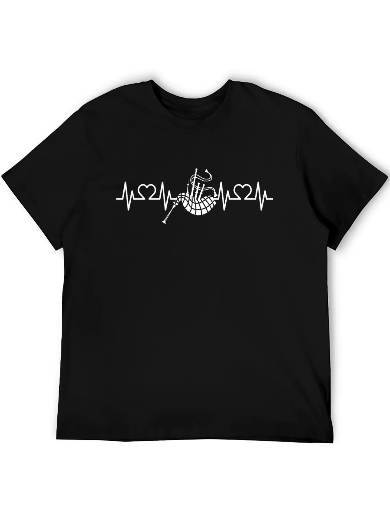 Camiseta Negra de M¨²sica Celta con Dise?o de Latido