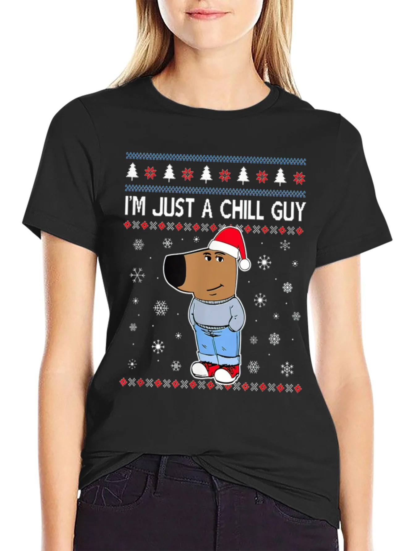 Rebbecca Chill Guy Christmas T-Shirt