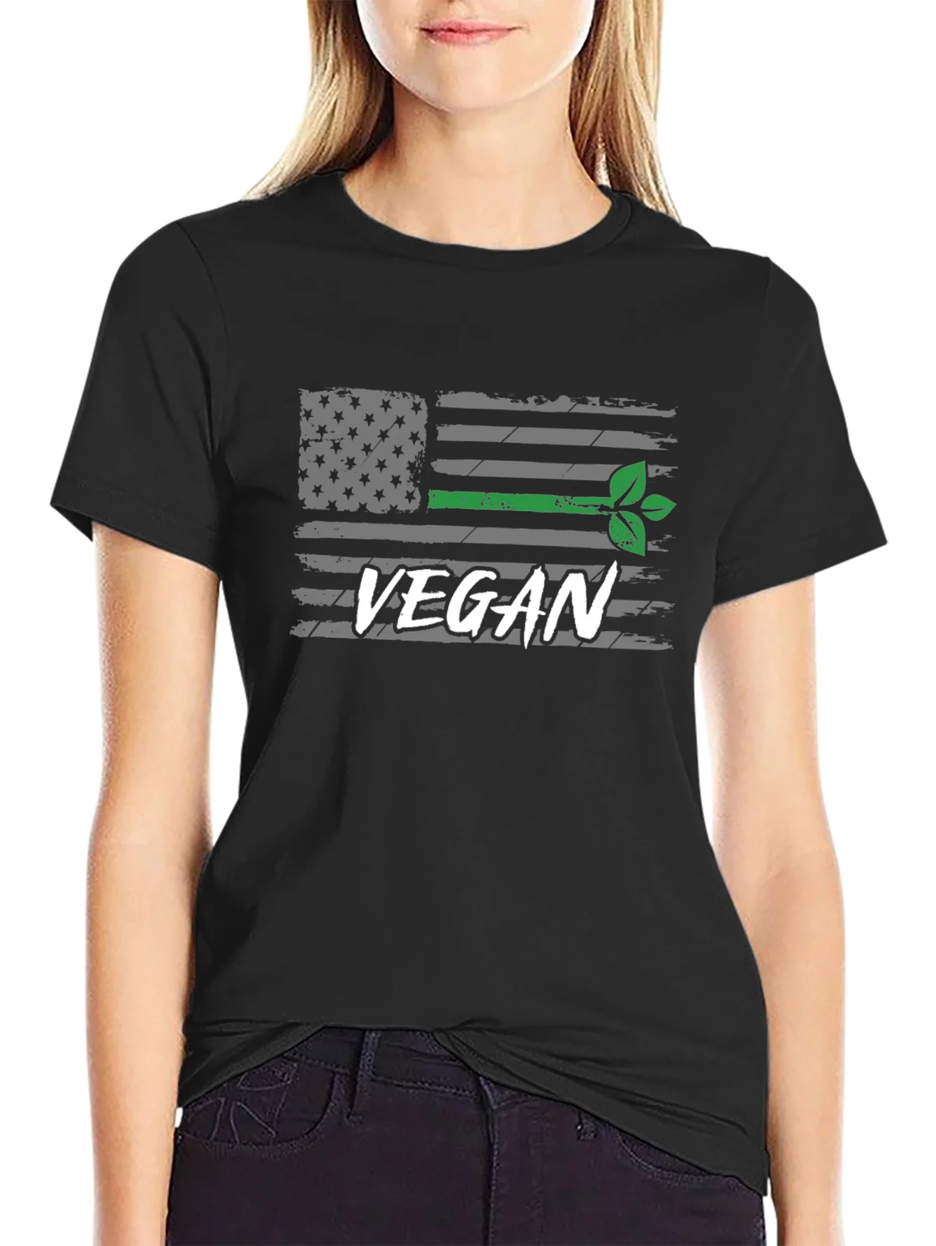 Rebbecca Vegan USA Flag Graphic T-Shirt